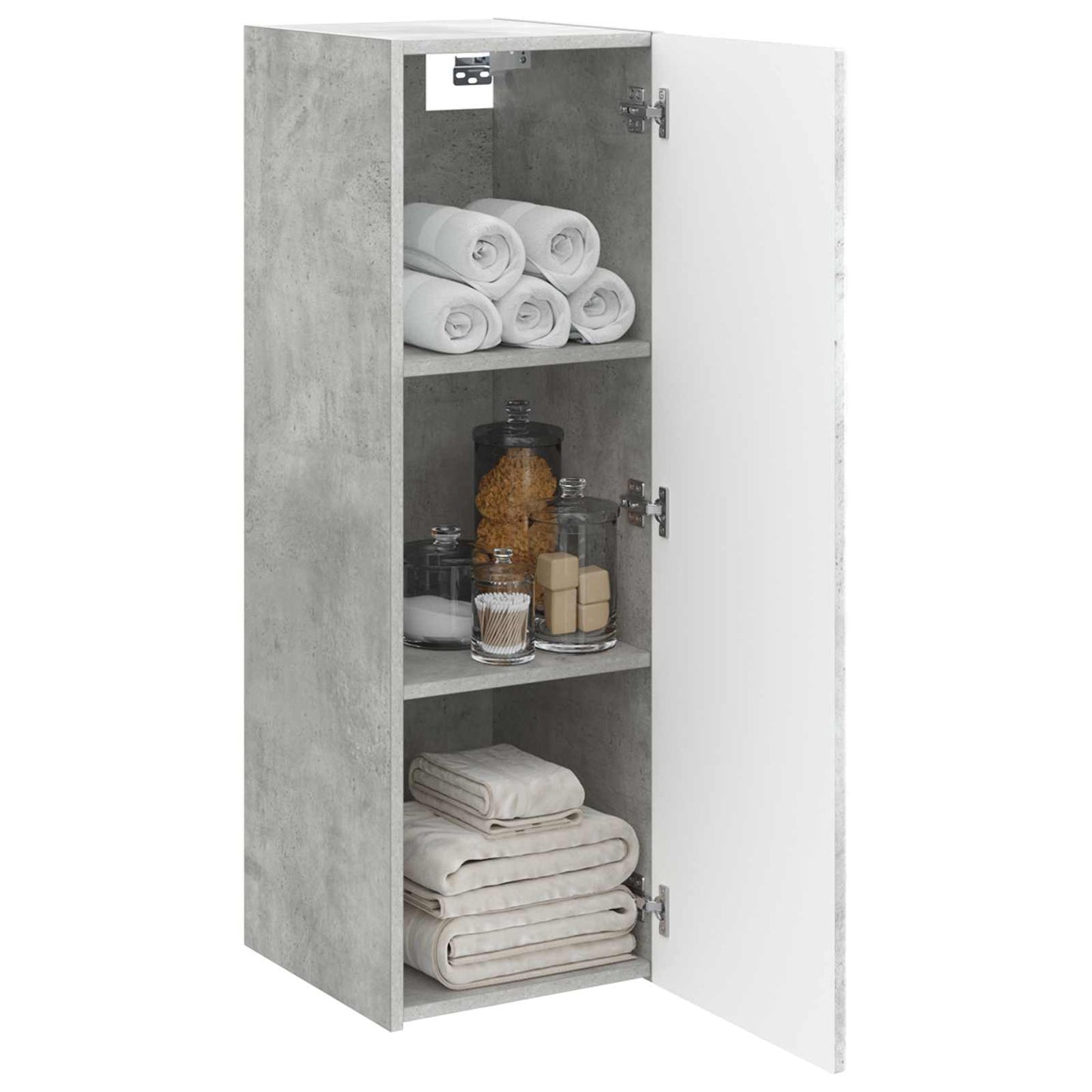 Mobiletto da Bagno a Muro Grigio Cemento 33 x 34,5 x 60 cm | homemem39