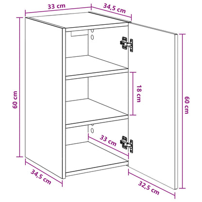 Mobiletto da Bagno a Muro Grigio Cemento 33 x 34,5 x 60 cm | homemem39