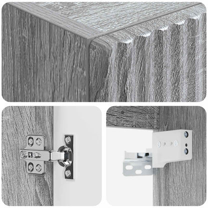 Mobiletto da Bagno a Muro Sonoma grigio 33 x 34,5 x 60 cm | homemem39