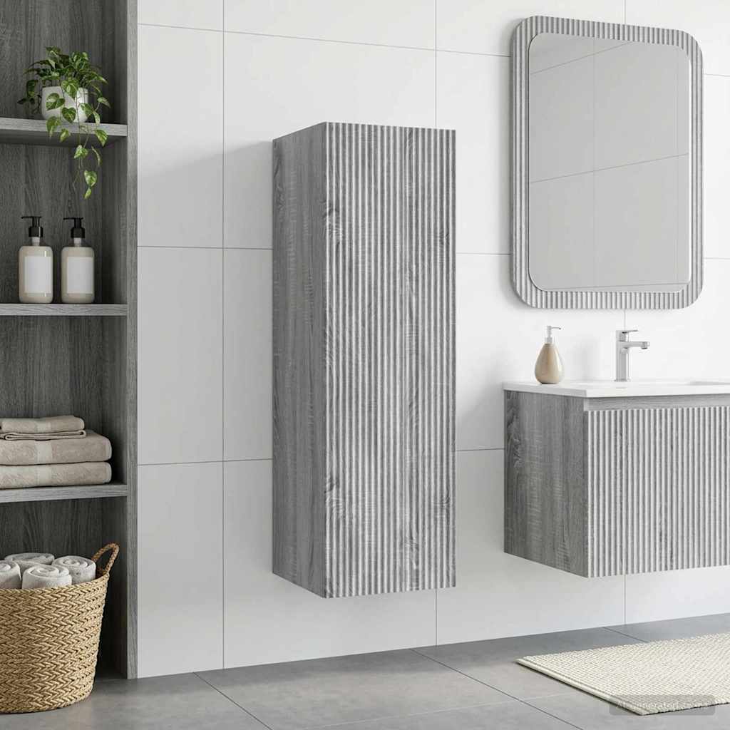 Mobiletto da Bagno a Muro Sonoma grigio 33 x 34,5 x 60 cm | homemem39