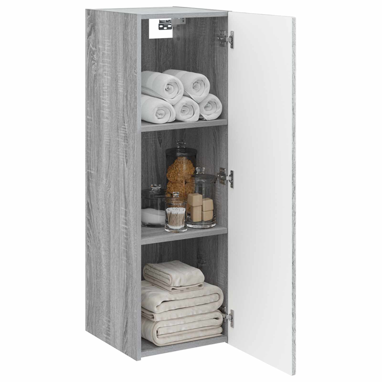 Mobiletto da Bagno a Muro Sonoma grigio 33 x 34,5 x 60 cm | homemem39
