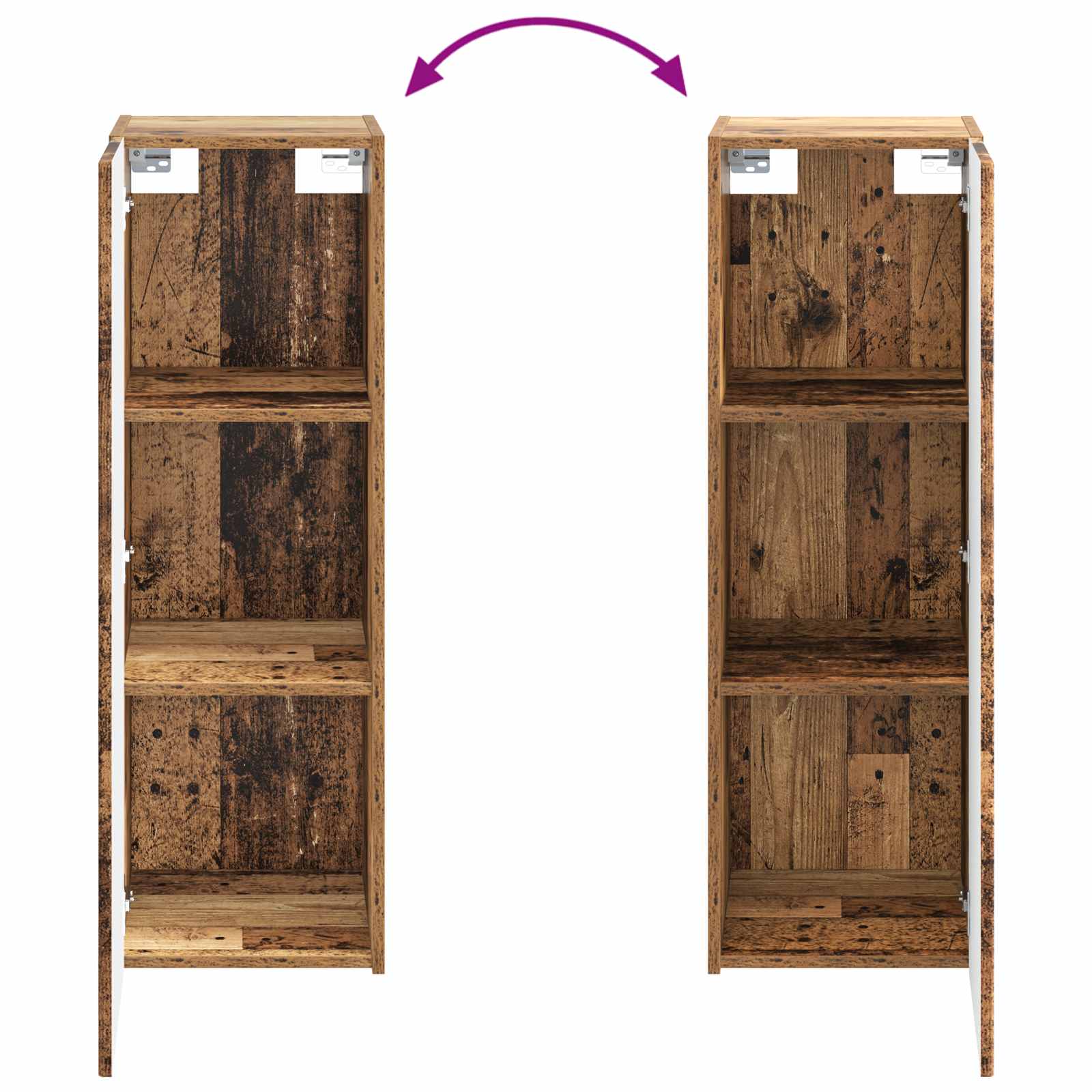 Mobiletto da Bagno a Muro Legno antico 33 x 34,5 x 60 cm | homemem39