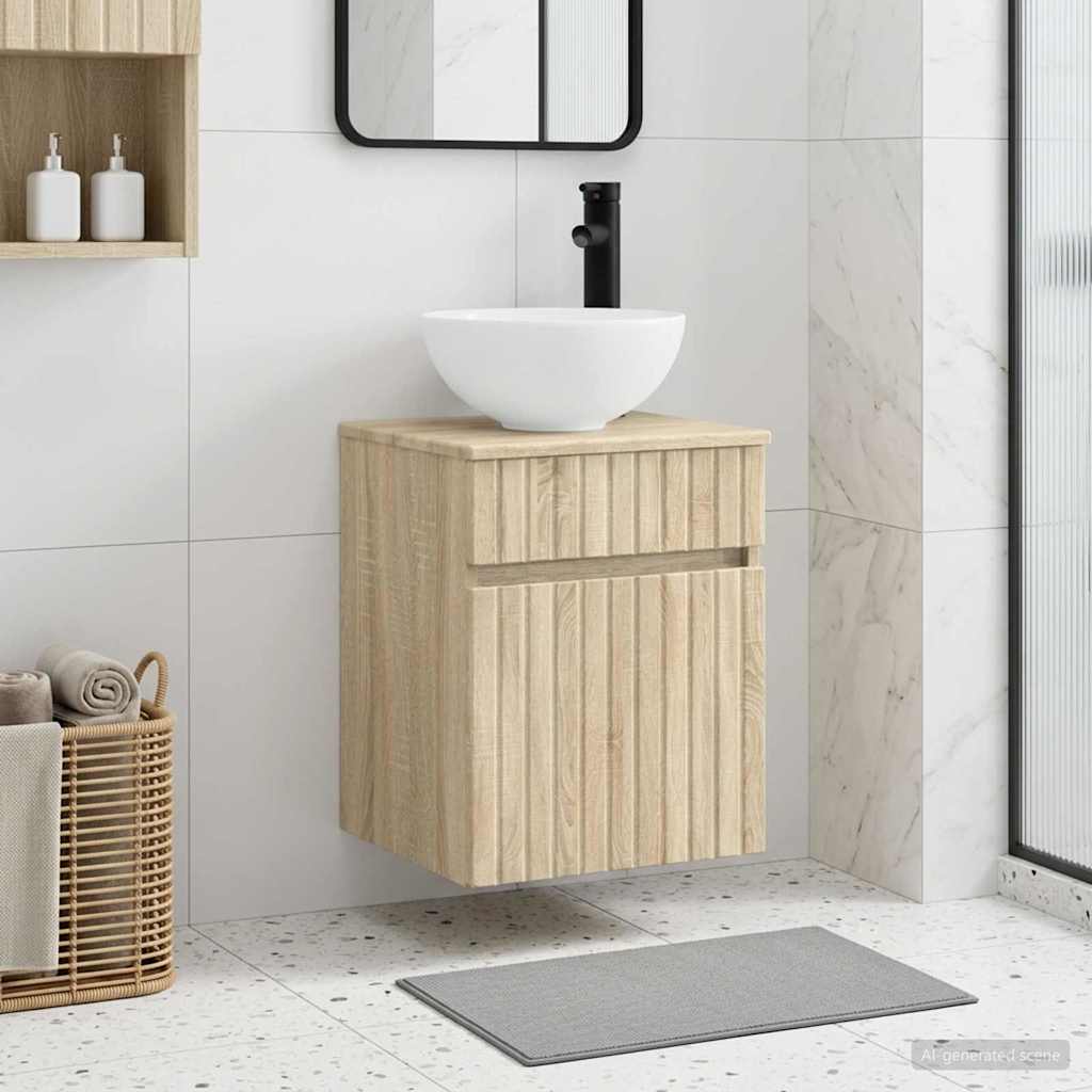 Mobile lavabo da parete Rovere Sonoma 39 x 35 x 63 cm