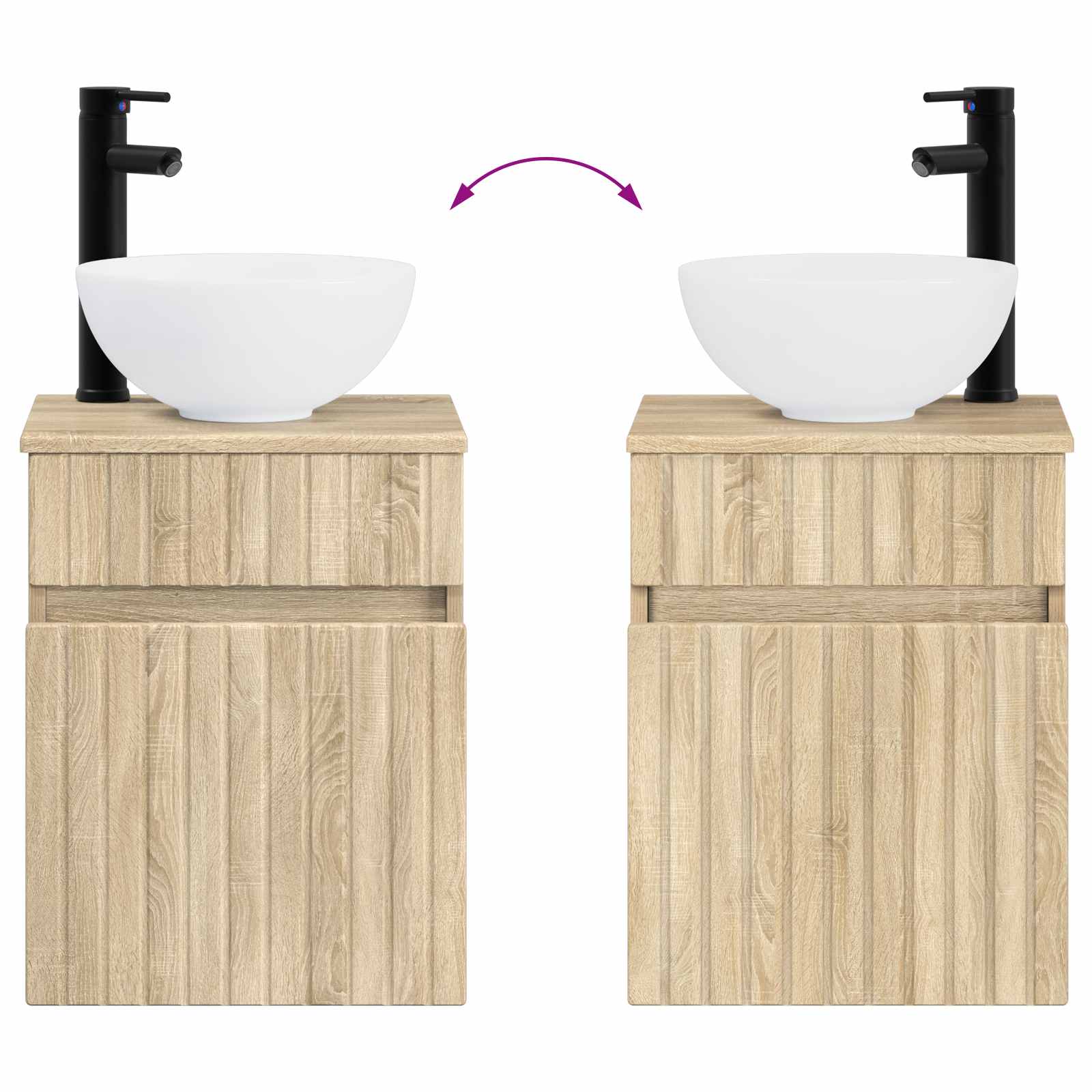 Mobile lavabo da parete Rovere Sonoma 39 x 35 x 63 cm | homemem39