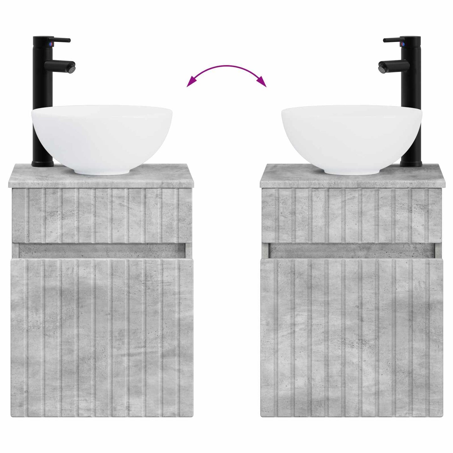 Mobile lavabo da parete Grigio Cemento 39 x 35 x 63 cm | homemem39