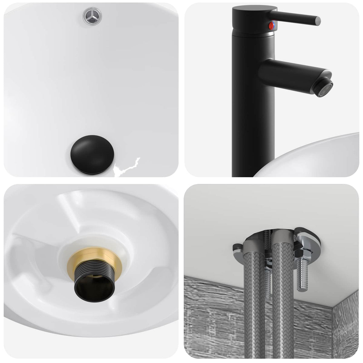 Mobile lavabo da parete Sonoma grigio 39 x 35 x 63 cm | homemem39