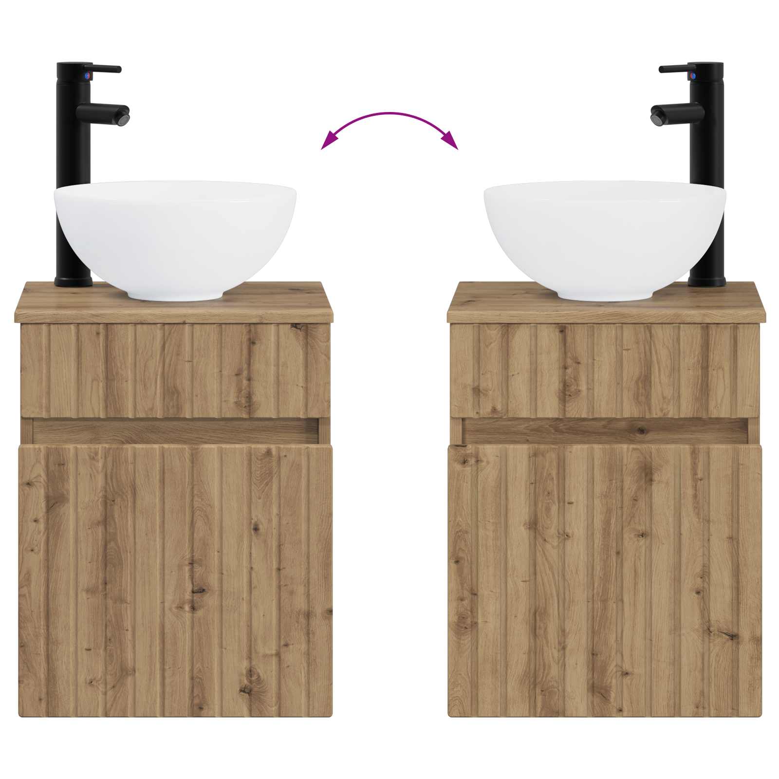 Mobile lavabo da parete Rovere Artigianale 39 x 35 x 63 cm | homemem39