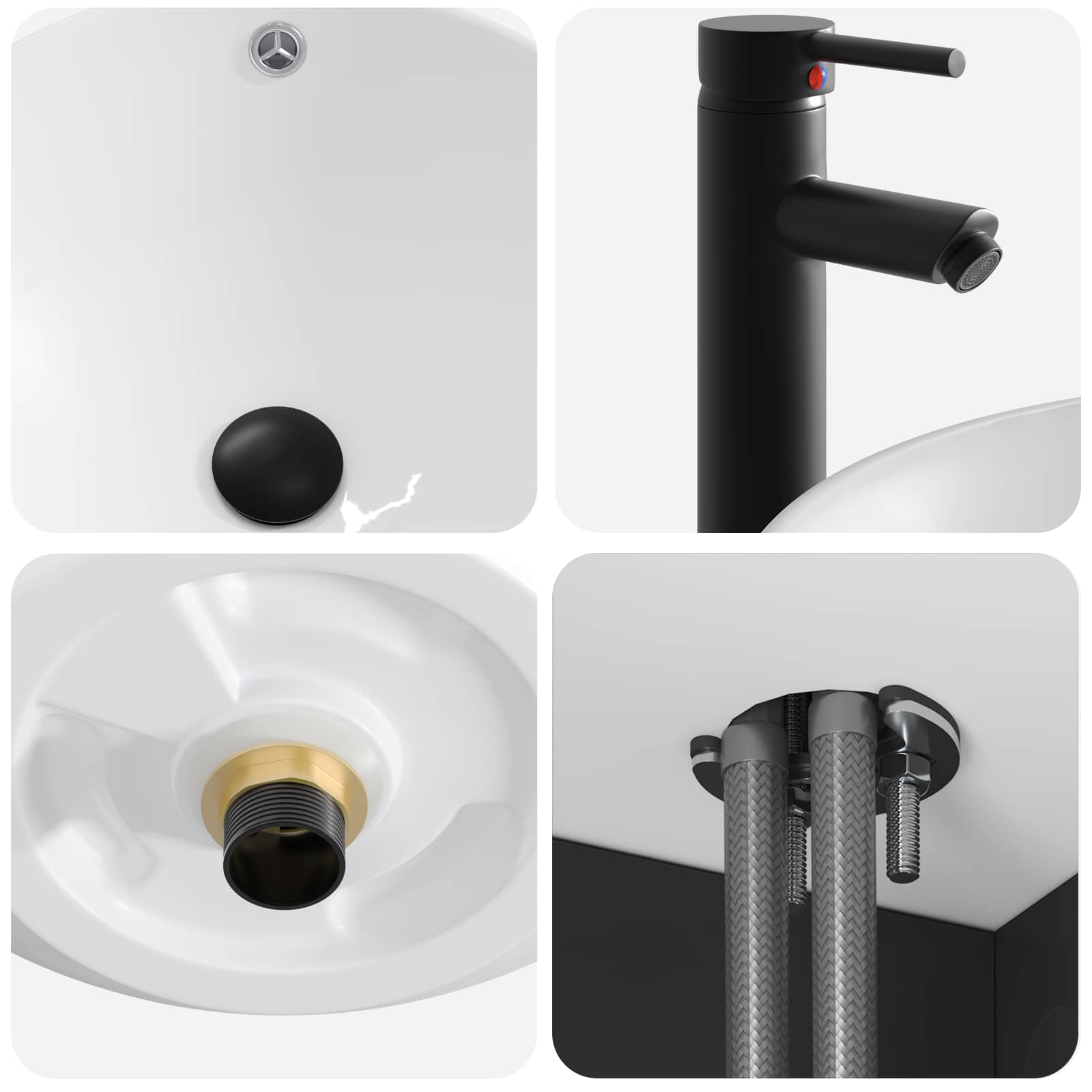 Mobile lavabo da parete Nero 39 x 41 x 64,5 cm | homemem39