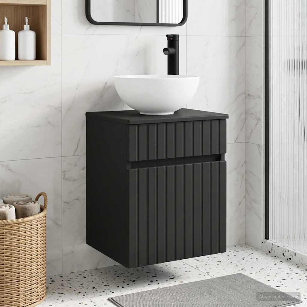 Mobile lavabo da parete Nero 39 x 41 x 64,5 cm | homemem39