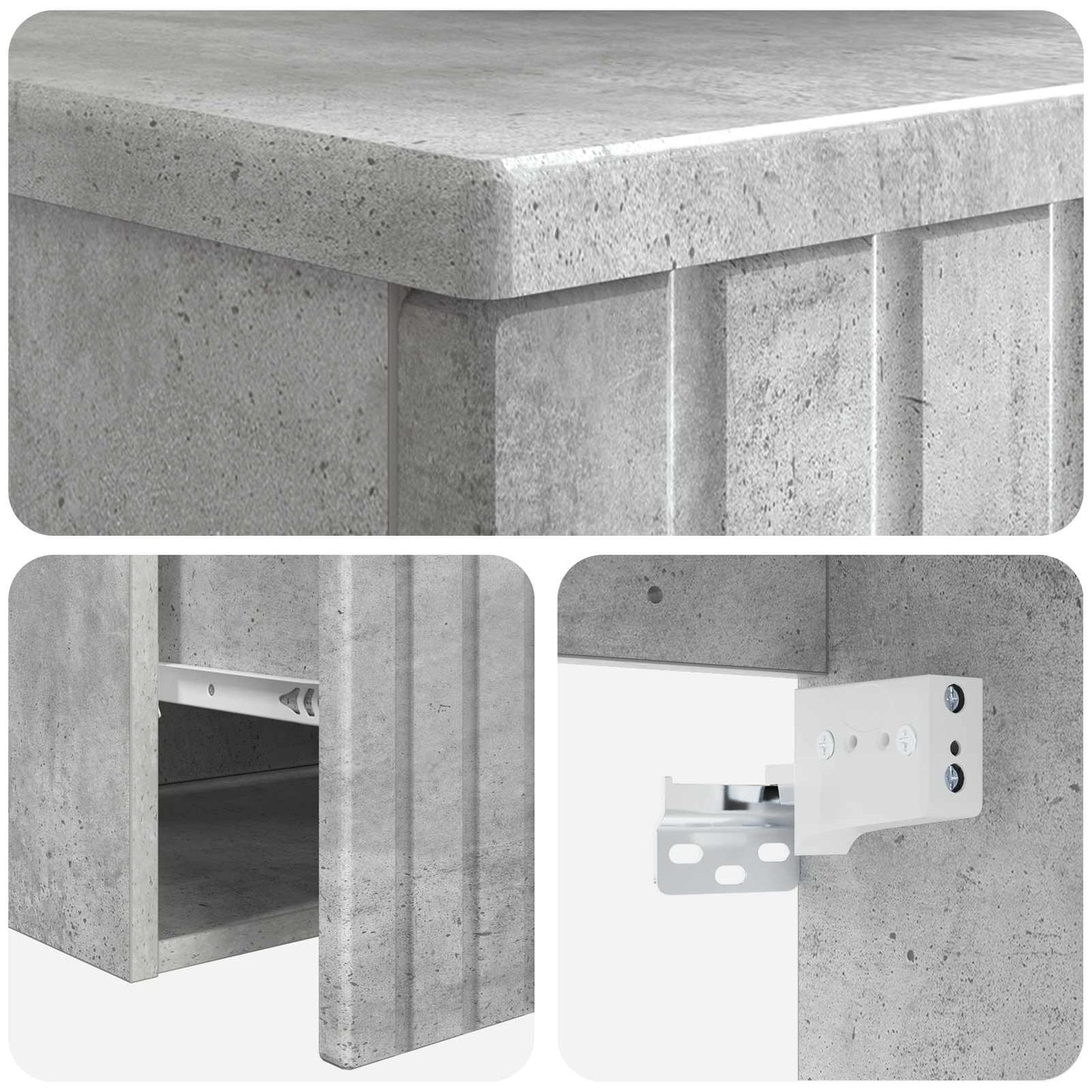 Mobile lavabo da parete Grigio Cemento 39 x 41 x 64,5 cm | homemem39