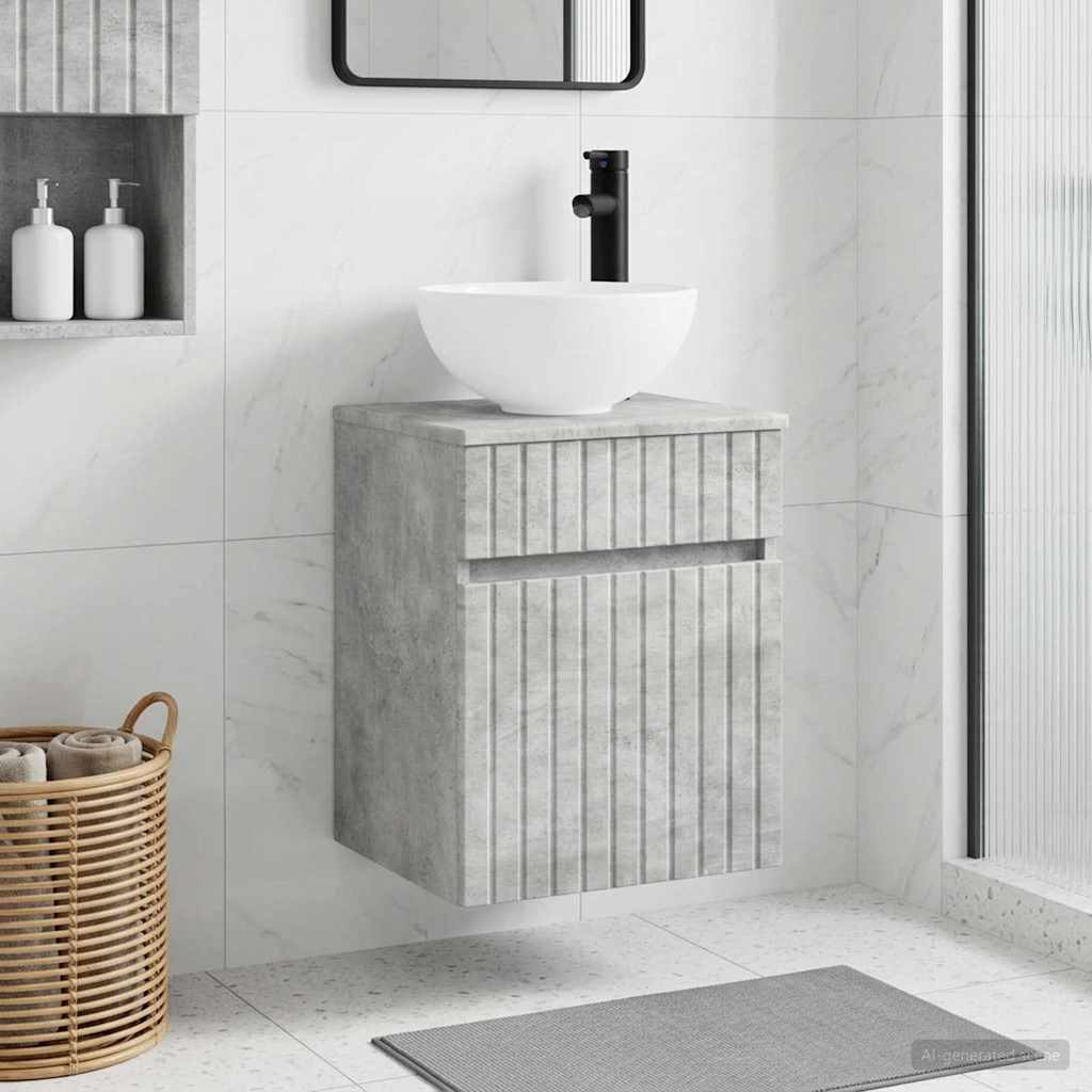 Mobile lavabo da parete Grigio Cemento 39 x 41 x 64,5 cm | homemem39