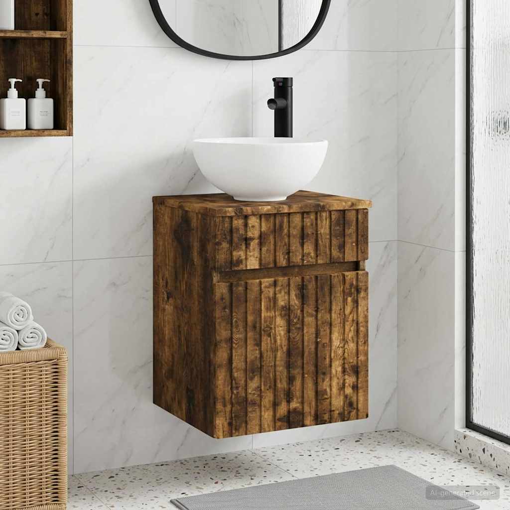 Mobile lavabo da parete Rovere Fumo 39 x 41 x 64,5 cm | homemem39