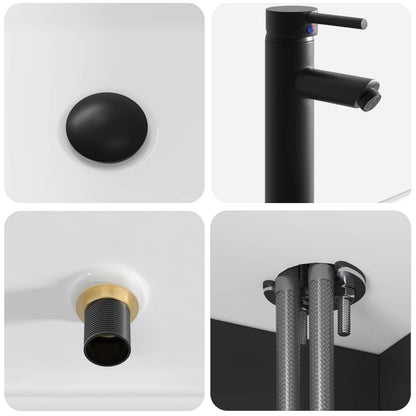Mobile lavabo da parete Nero 49 x 41 x 63 cm | homemem39