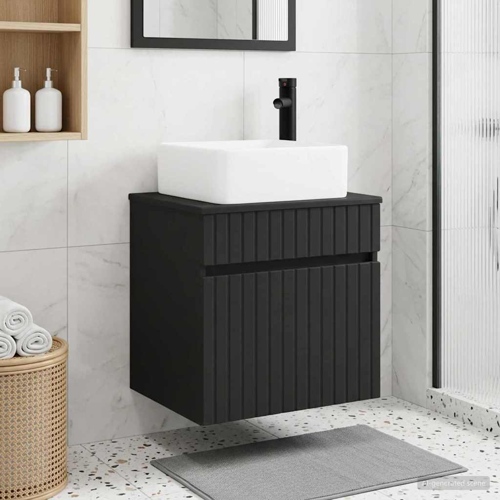 Mobile lavabo da parete Nero 49 x 41 x 63 cm | homemem39