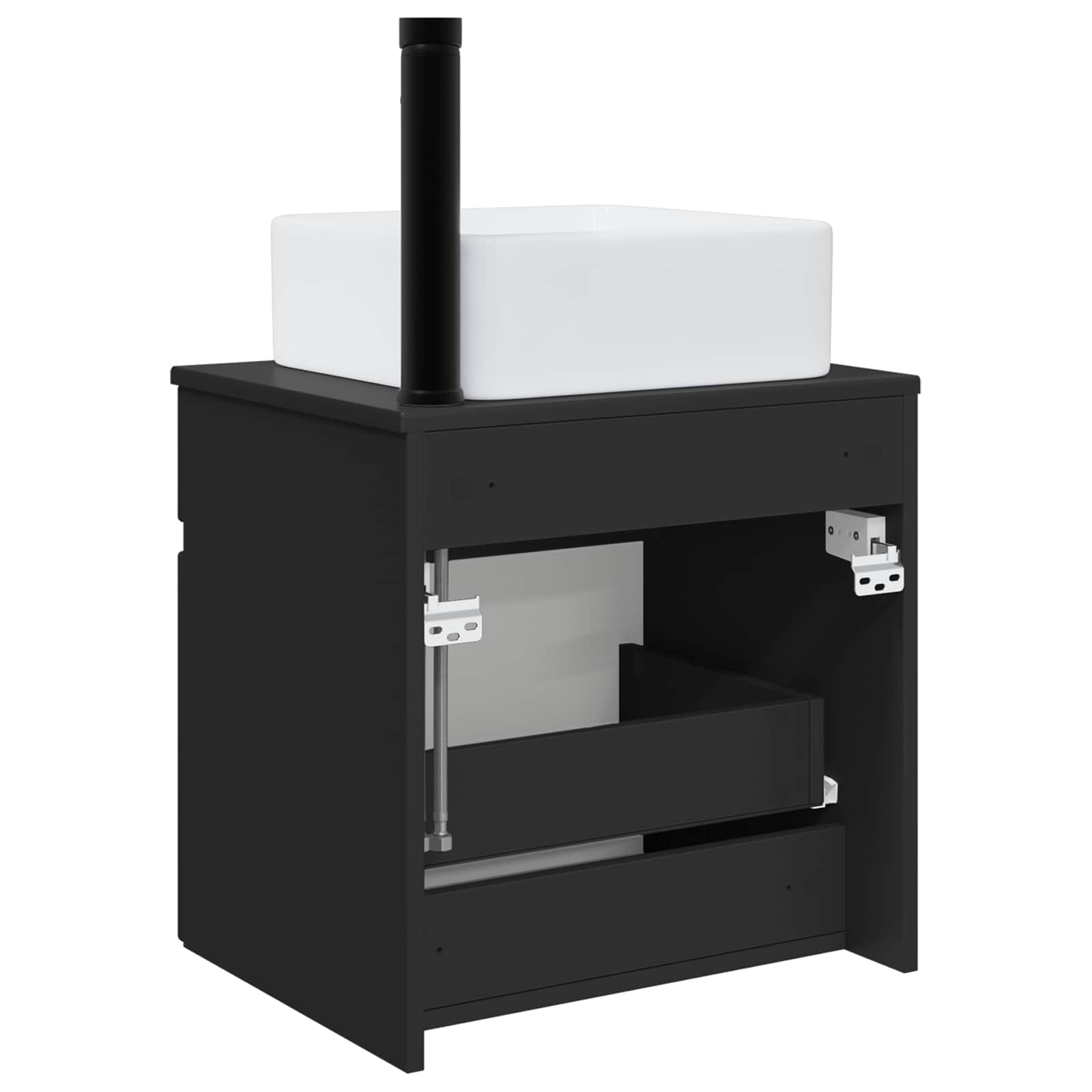 Mobile lavabo da parete Nero 49 x 41 x 63 cm | homemem39