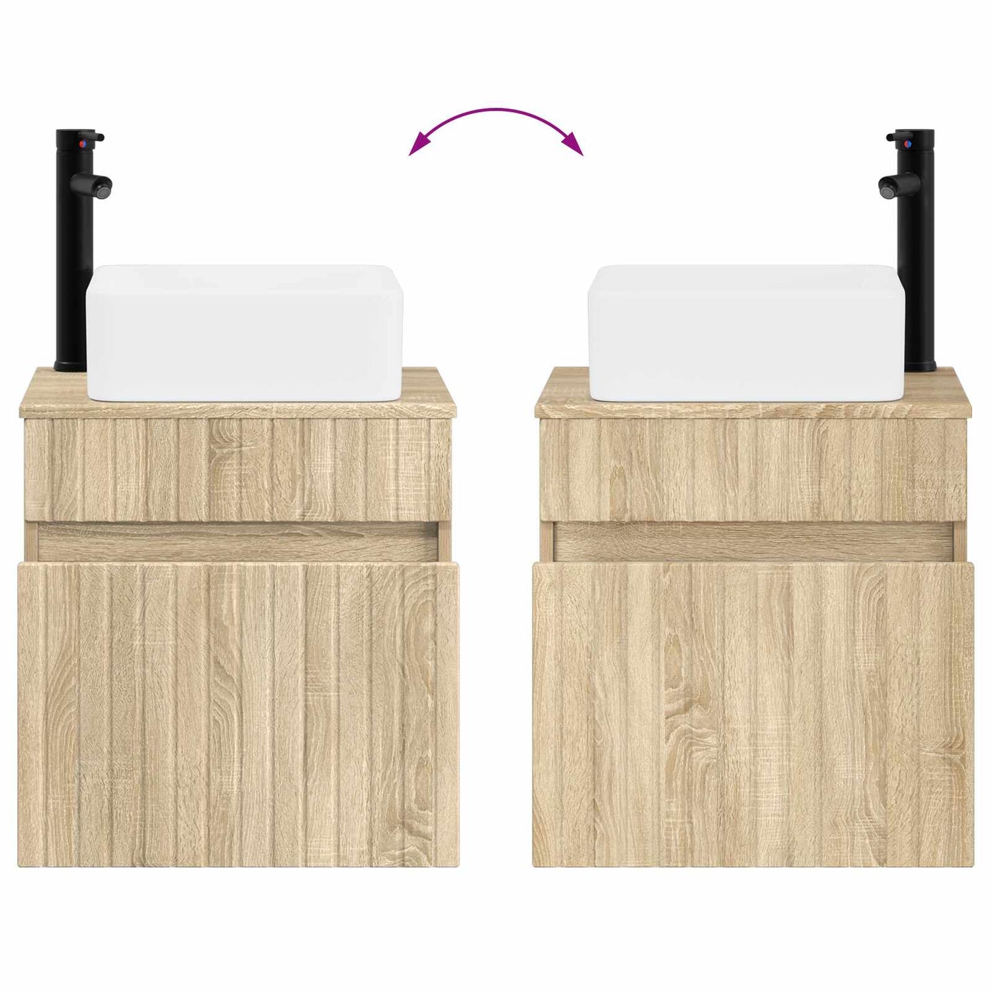 Mobile lavabo da parete Rovere Sonoma 49 x 41 x 63 cm | homemem39