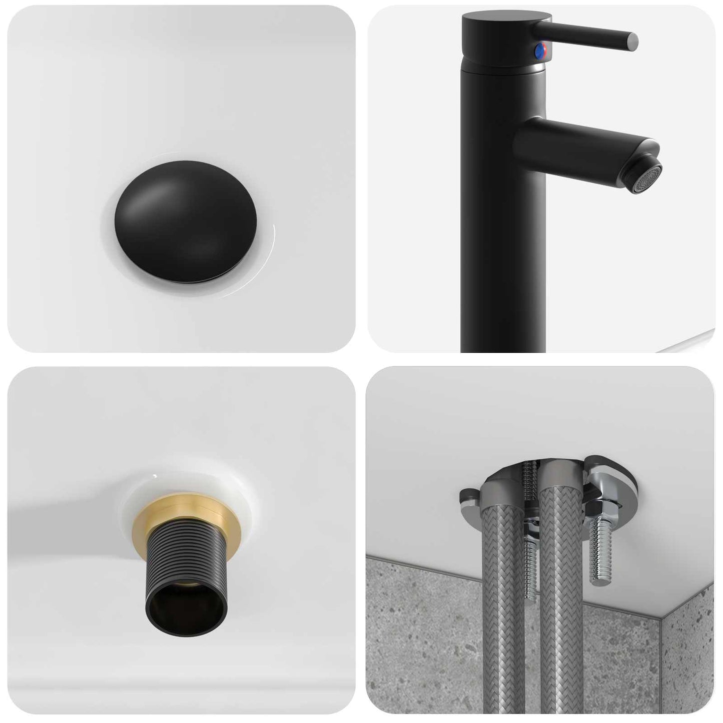 Mobile lavabo da parete Grigio Cemento 49 x 41 x 63 cm | homemem39