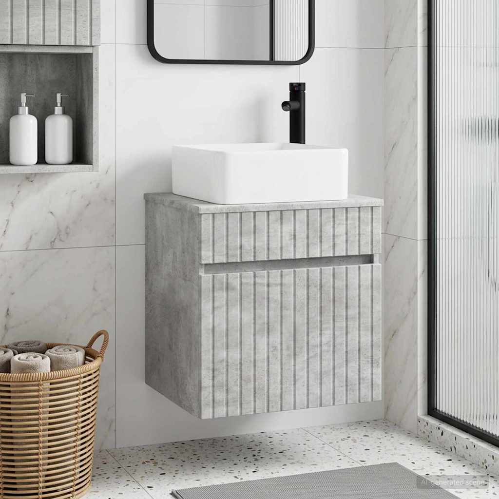 Mobile lavabo da parete Grigio Cemento 49 x 41 x 63 cm | homemem39
