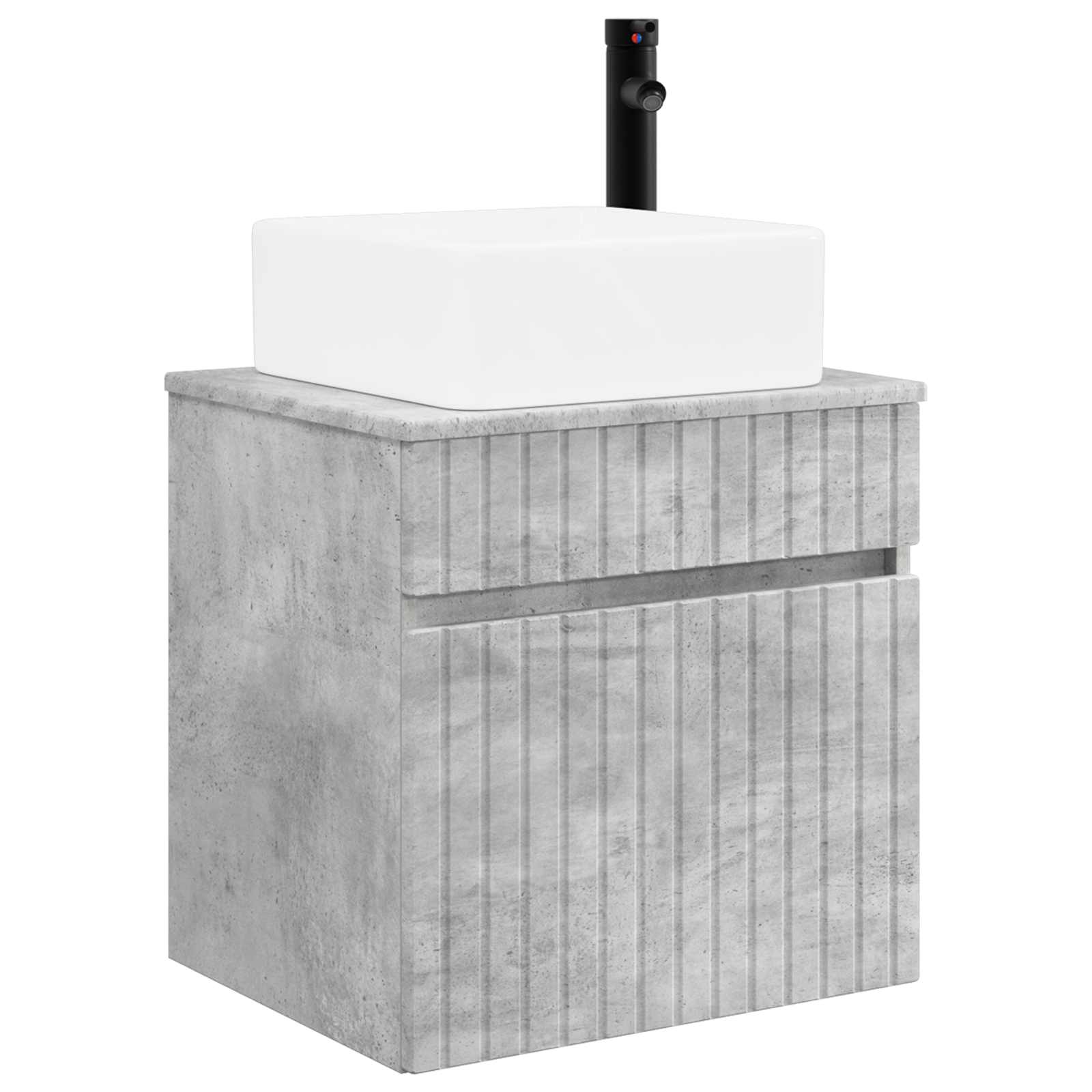Mobile lavabo da parete Grigio Cemento 49 x 41 x 63 cm | homemem39