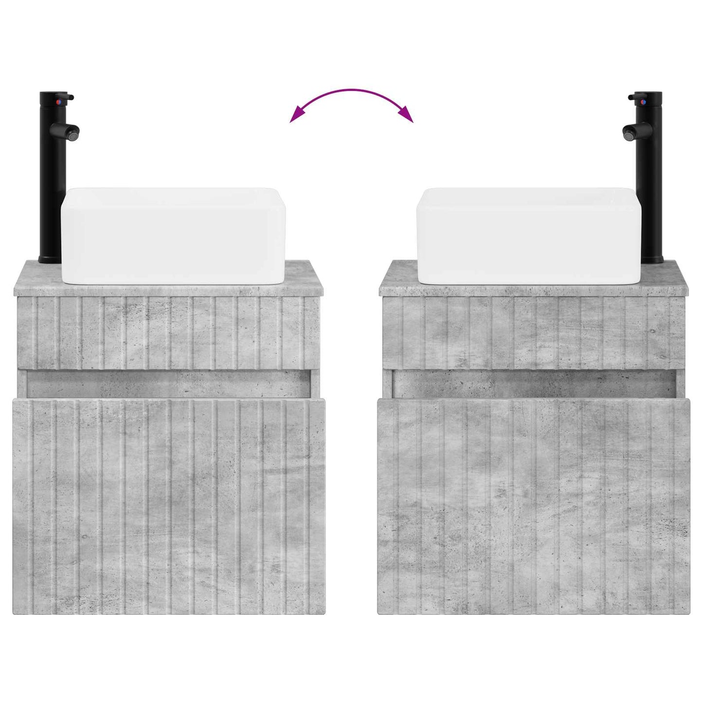Mobile lavabo da parete Grigio Cemento 49 x 41 x 63 cm | homemem39