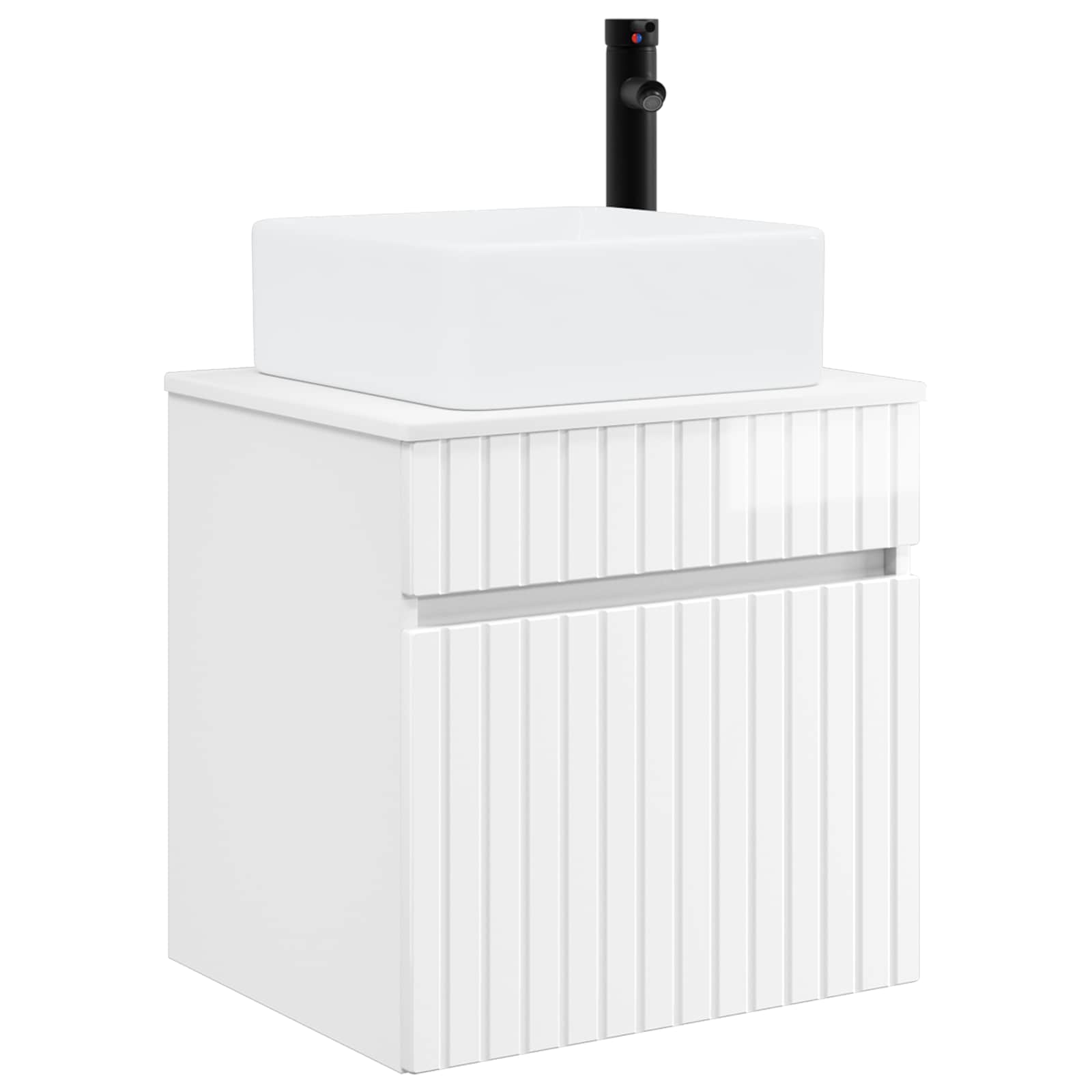Mobile lavabo da parete Bianco Lucido 49 x 41 x 63 cm | homemem39