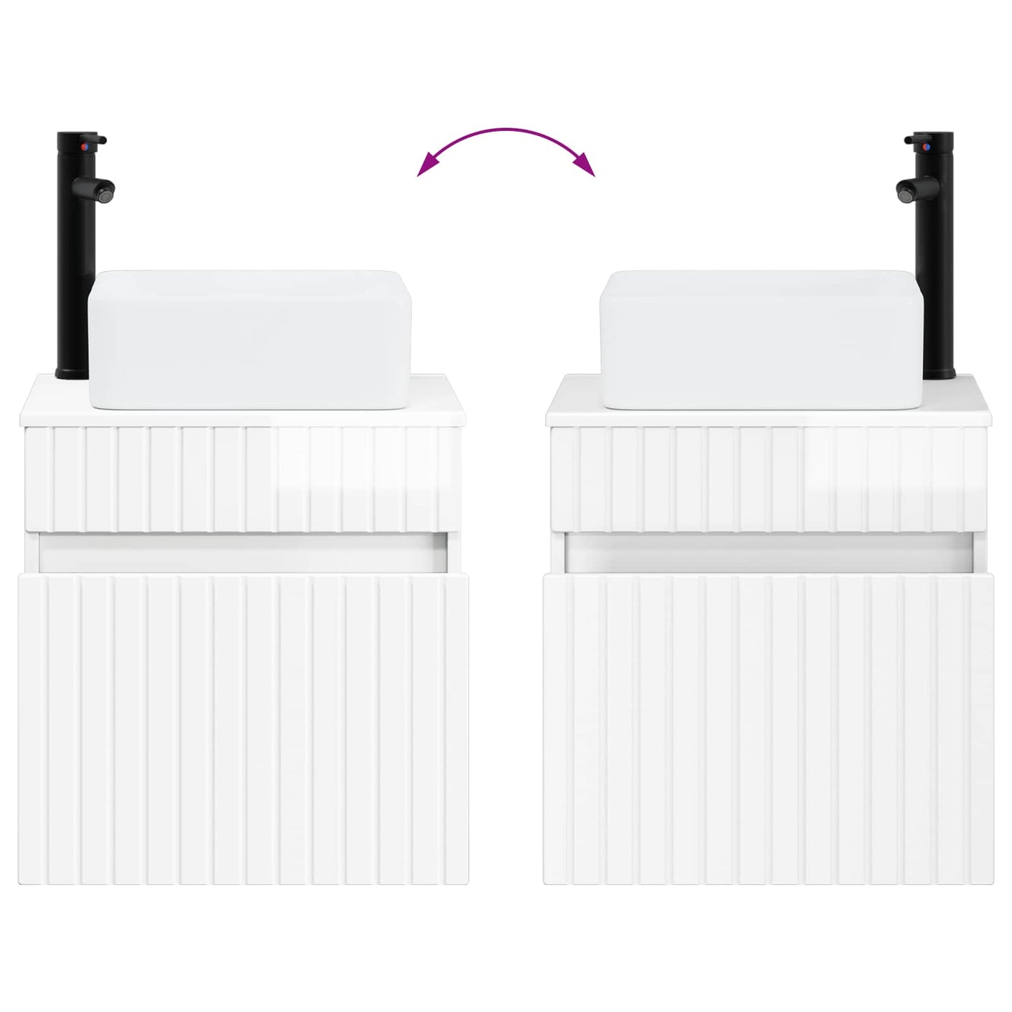 Mobile lavabo da parete Bianco Lucido 49 x 41 x 63 cm | homemem39