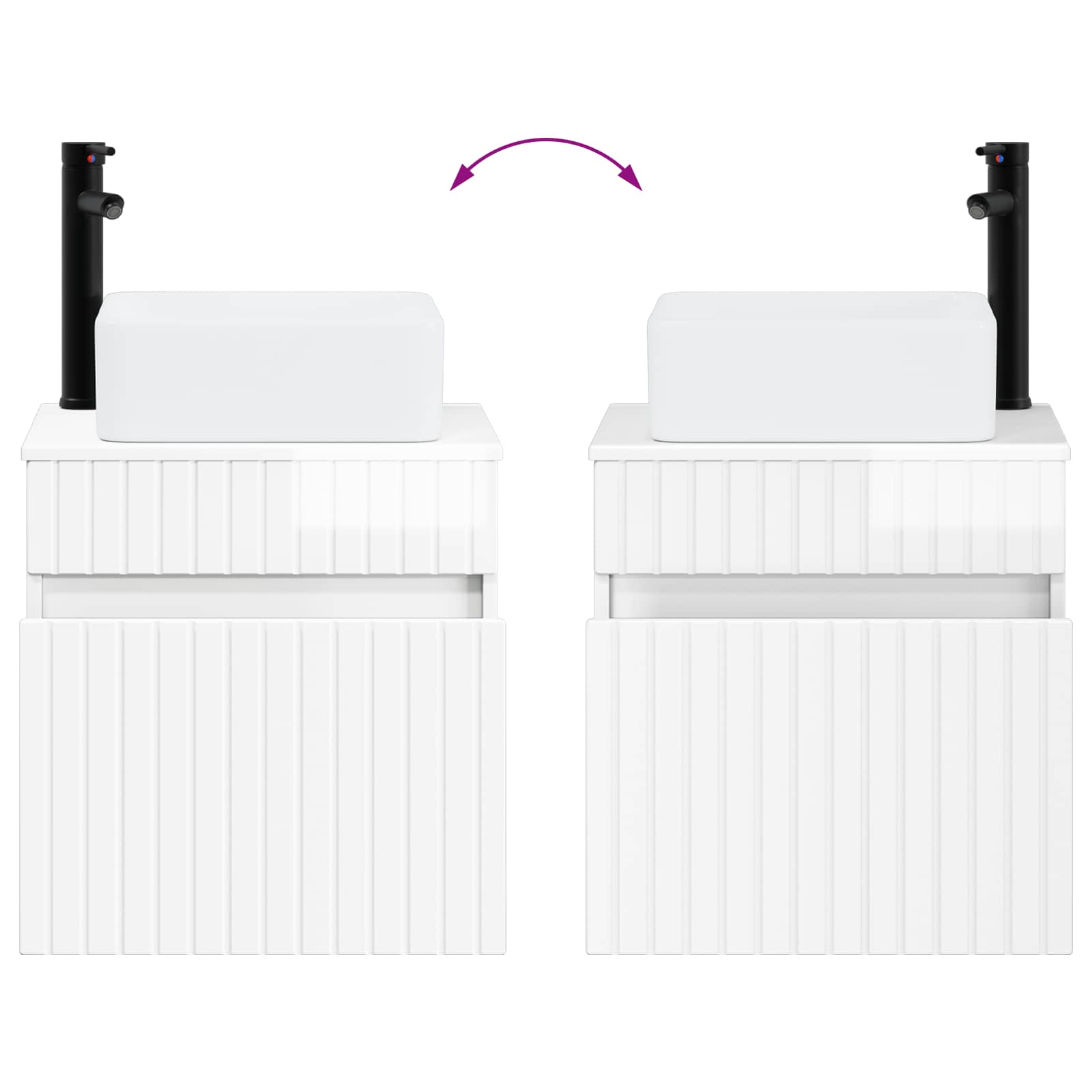 Mobile lavabo da parete Bianco Lucido 49 x 41 x 63 cm | homemem39
