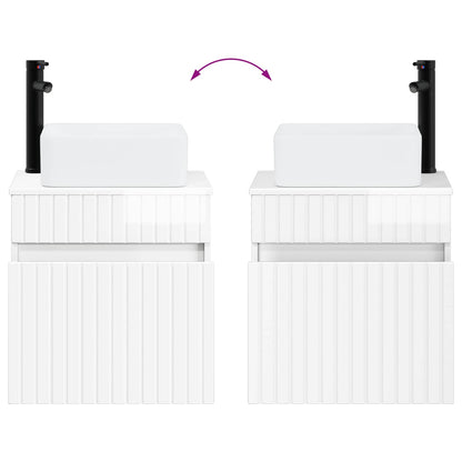 Mobile lavabo da parete Bianco Lucido 49 x 41 x 63 cm | homemem39