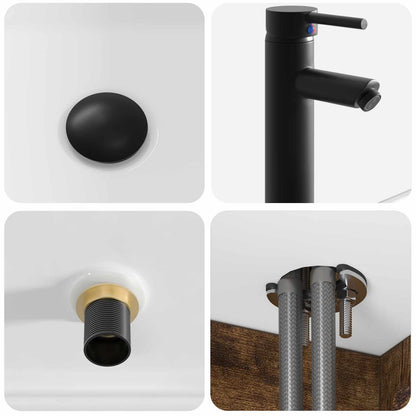 Mobile lavabo da parete Rovere Fumo 49 x 41 x 63 cm | homemem39