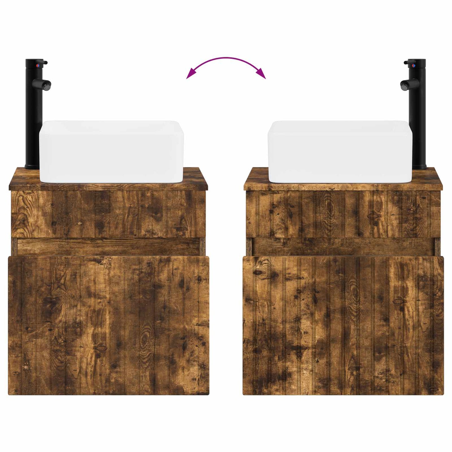 Mobile lavabo da parete Rovere Fumo 49 x 41 x 63 cm | homemem39