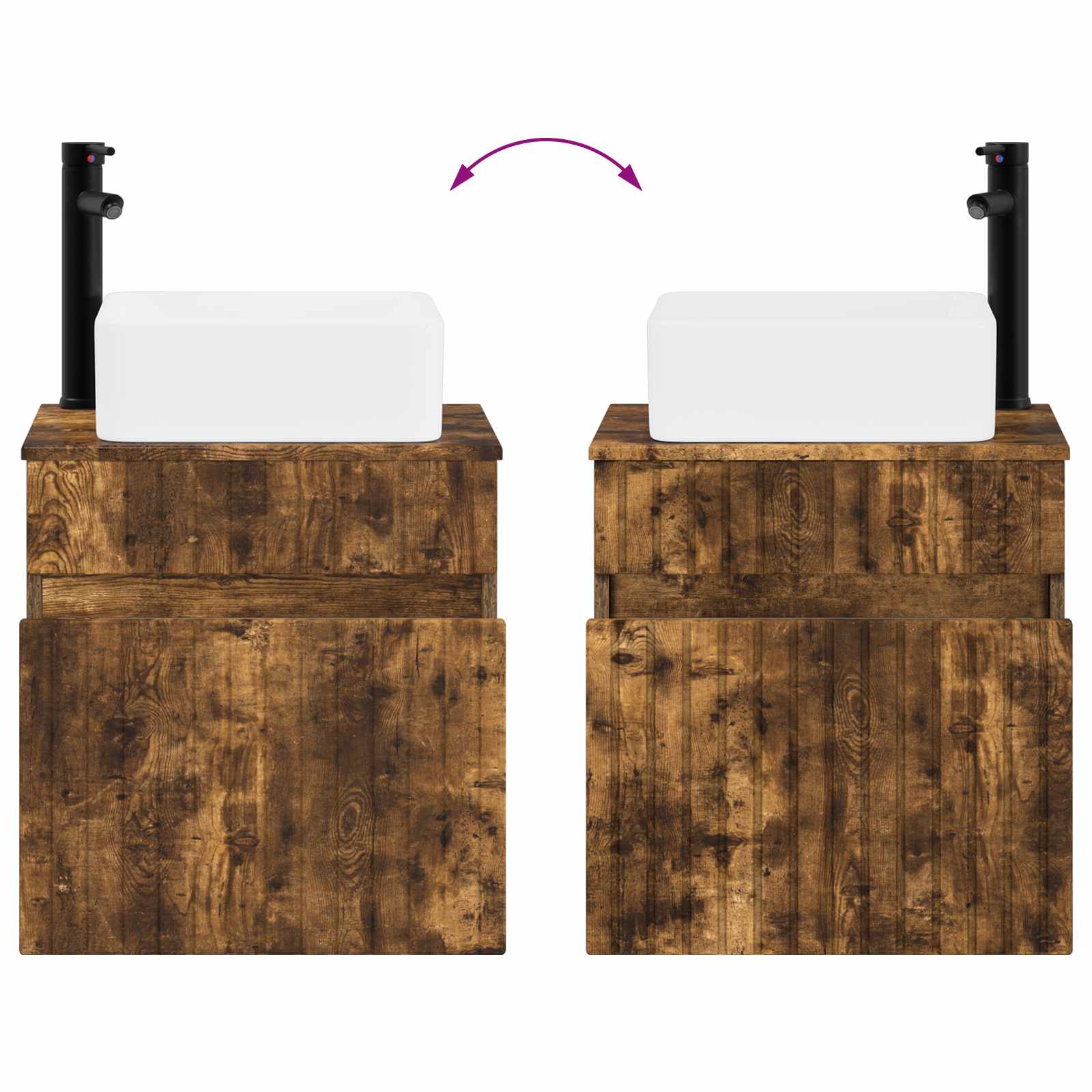 Mobile lavabo da parete Rovere Fumo 49 x 41 x 63 cm | homemem39