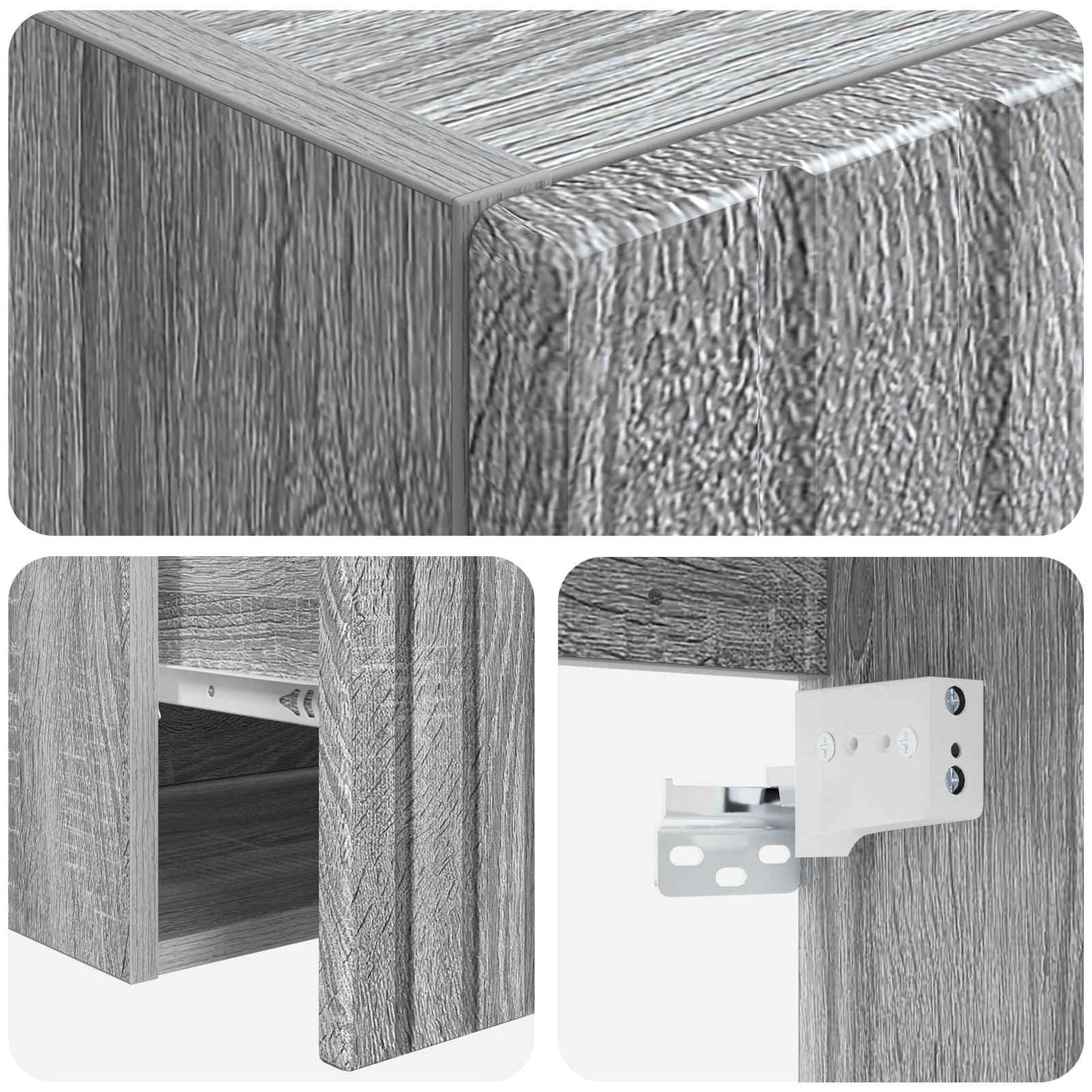Mobile lavabo da parete Sonoma grigio 49 x 41 x 63 cm | homemem39