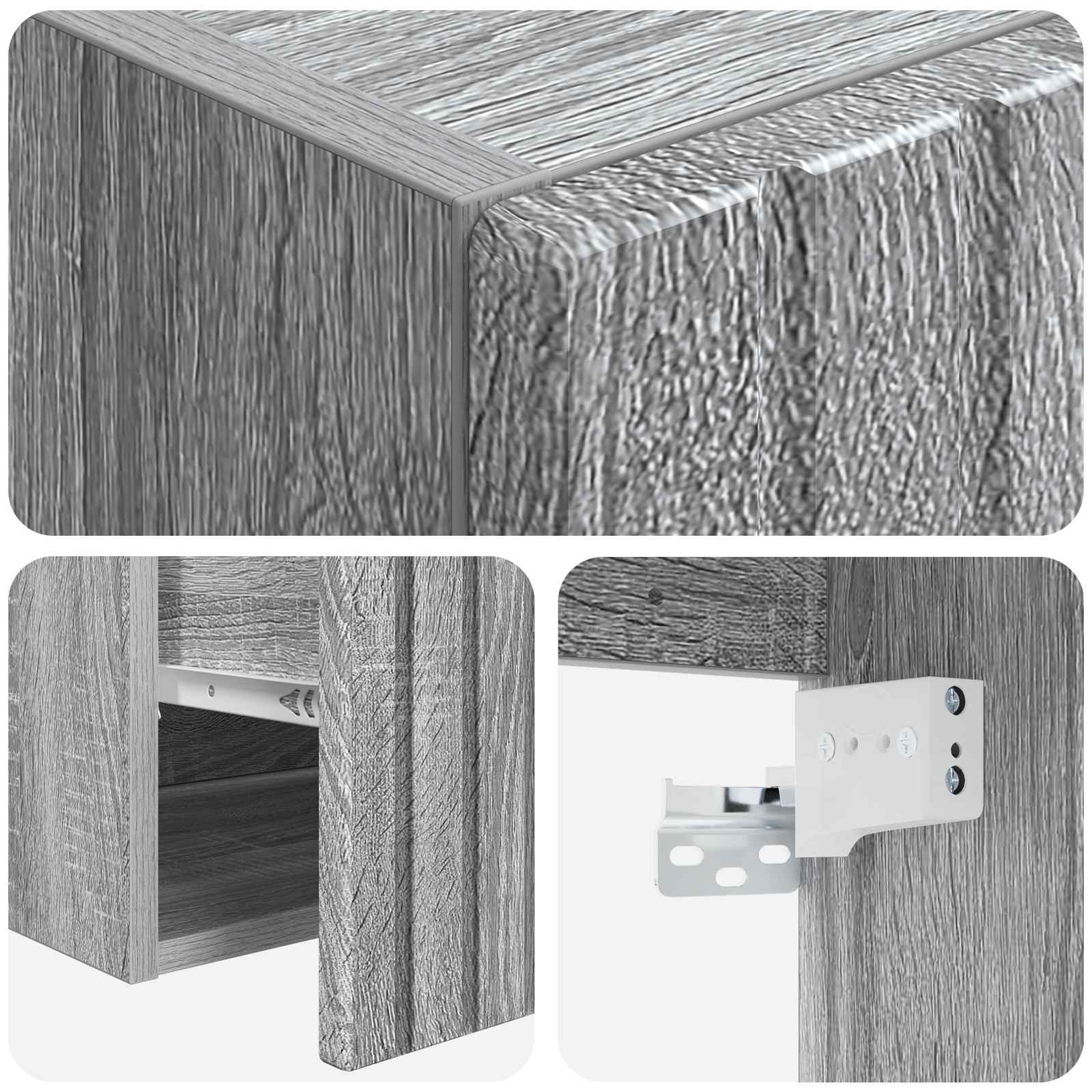 Mobile lavabo da parete Sonoma grigio 49 x 41 x 63 cm | homemem39