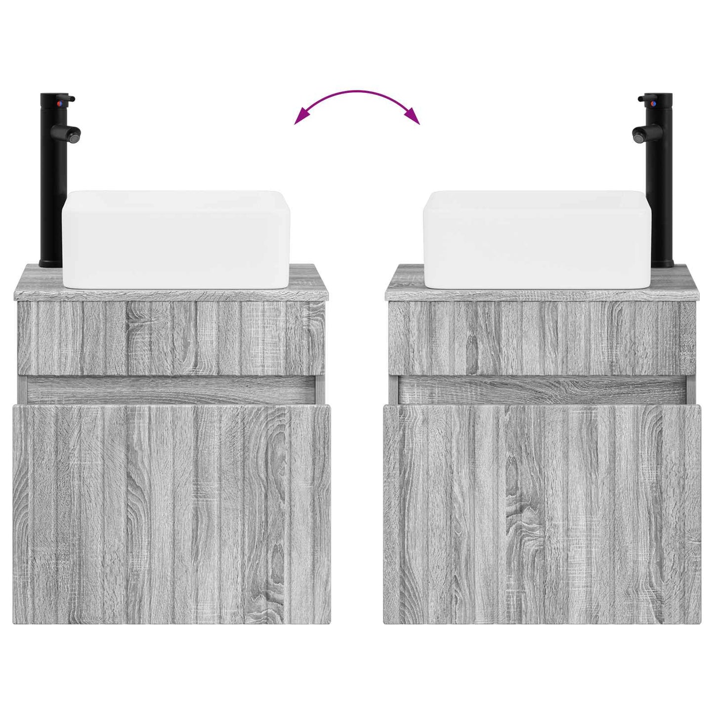 Mobile lavabo da parete Sonoma grigio 49 x 41 x 63 cm | homemem39