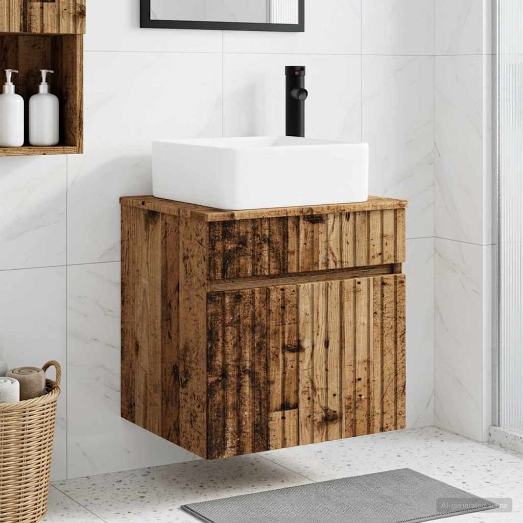 Mobile lavabo da parete Legno antico 49 x 41 x 63 cm | homemem39