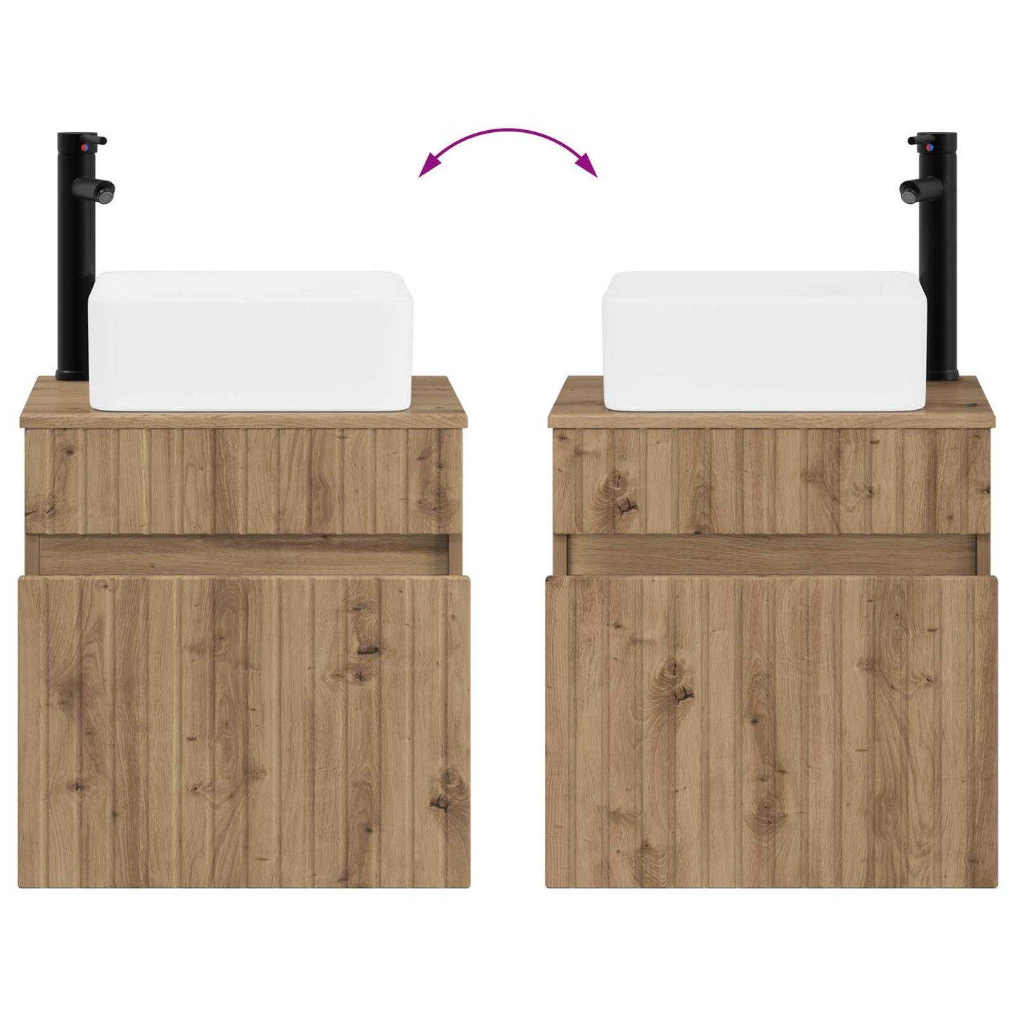Mobile lavabo da parete Rovere Artigianale 49 x 41 x 63 cm | homemem39