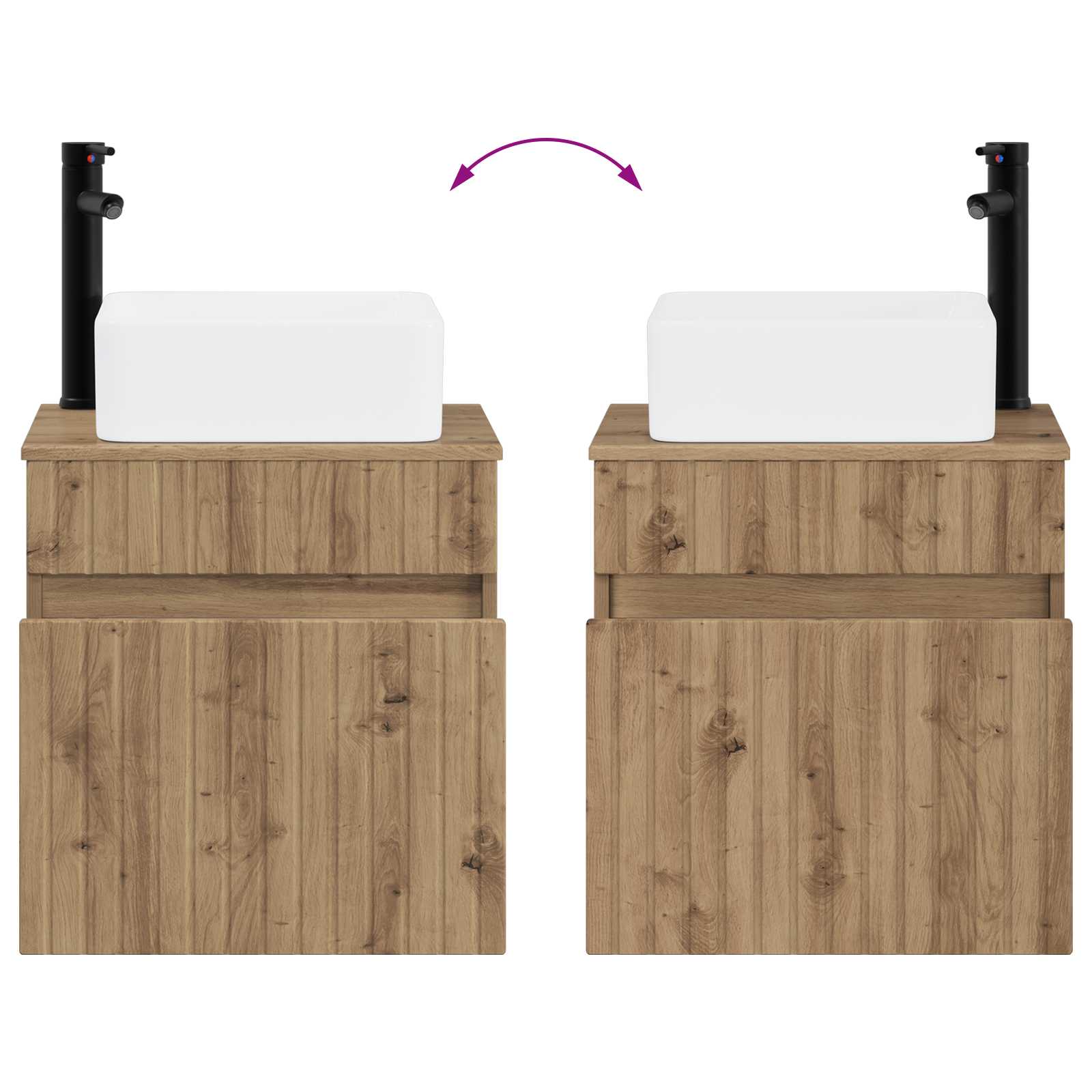 Mobile lavabo da parete Rovere Artigianale 49 x 41 x 63 cm | homemem39