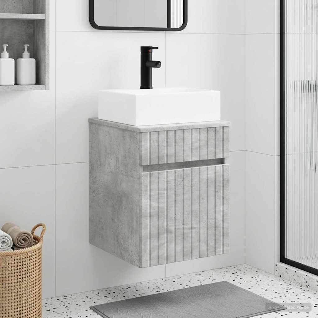 Mobile Lavabo da Parete Grigio Cemento 39 x 41 x 62,5 cm | homemem39