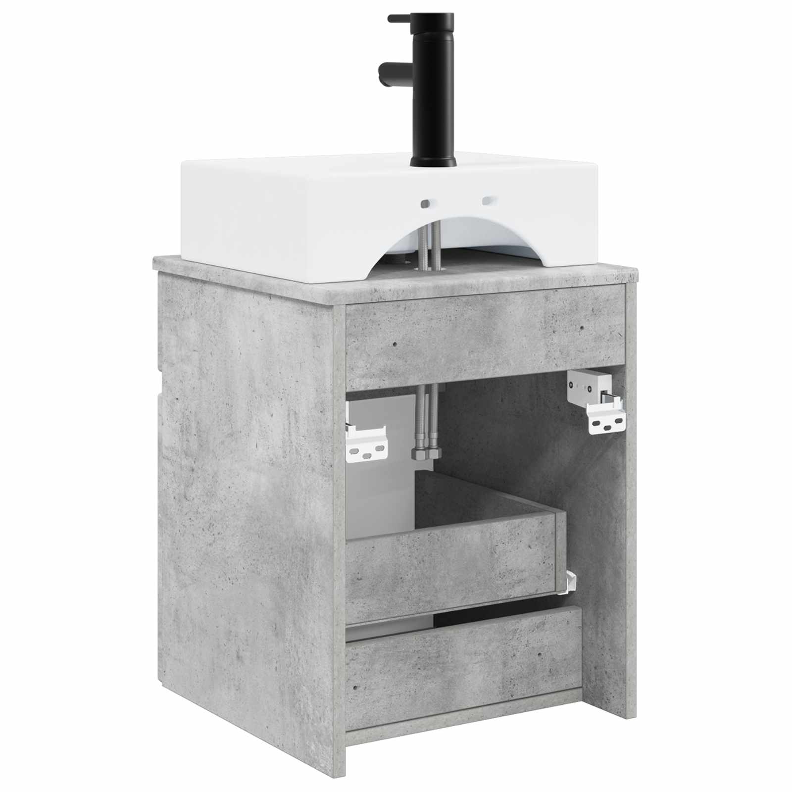 Mobile Lavabo da Parete Grigio Cemento 39 x 41 x 62,5 cm | homemem39