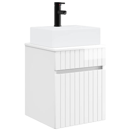 Mobile Lavabo da Parete Bianco Lucido 39 x 41 x 62,5 cm | homemem39