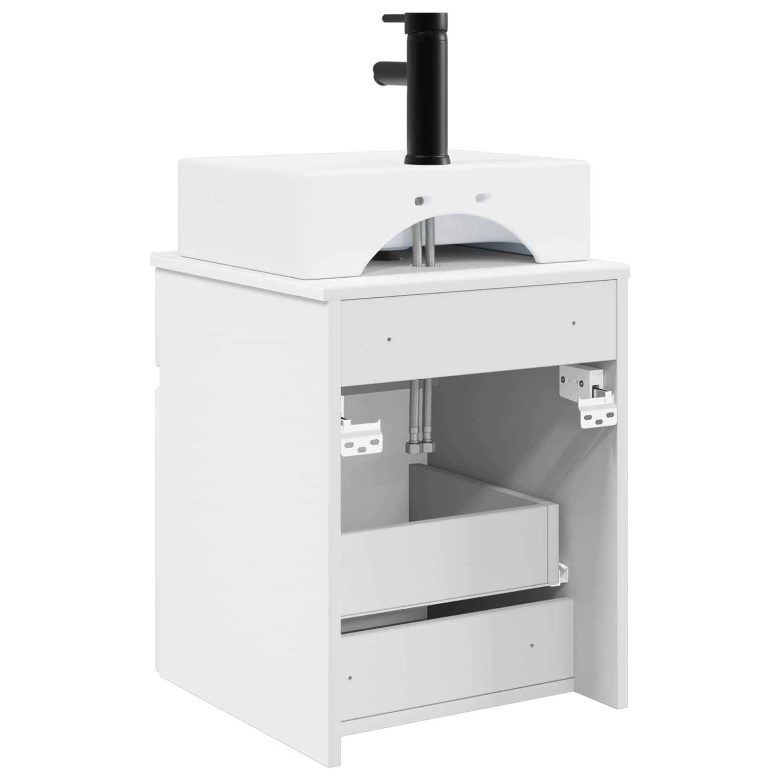 Mobile Lavabo da Parete Bianco Lucido 39 x 41 x 62,5 cm | homemem39
