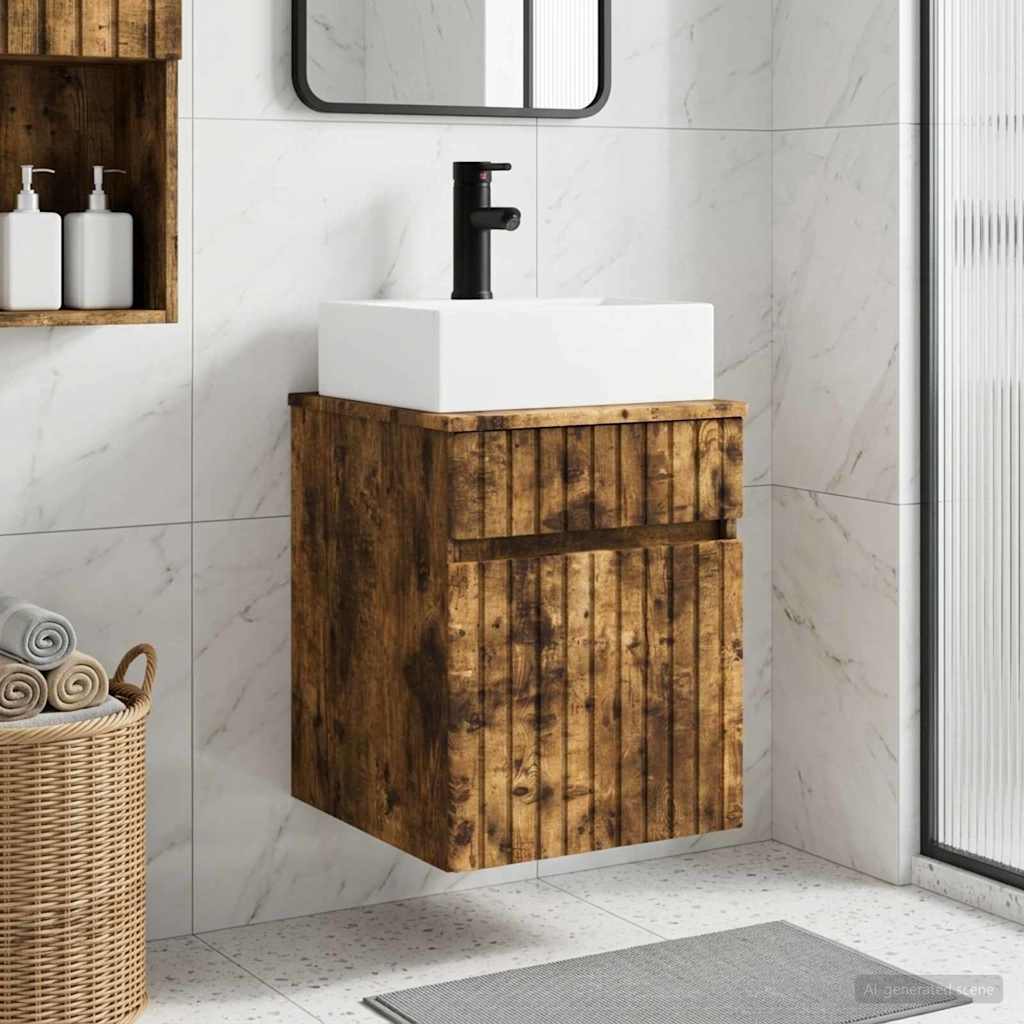 Mobile Lavabo da Parete Rovere Fumo 39 x 41 x 62,5 cm | homemem39