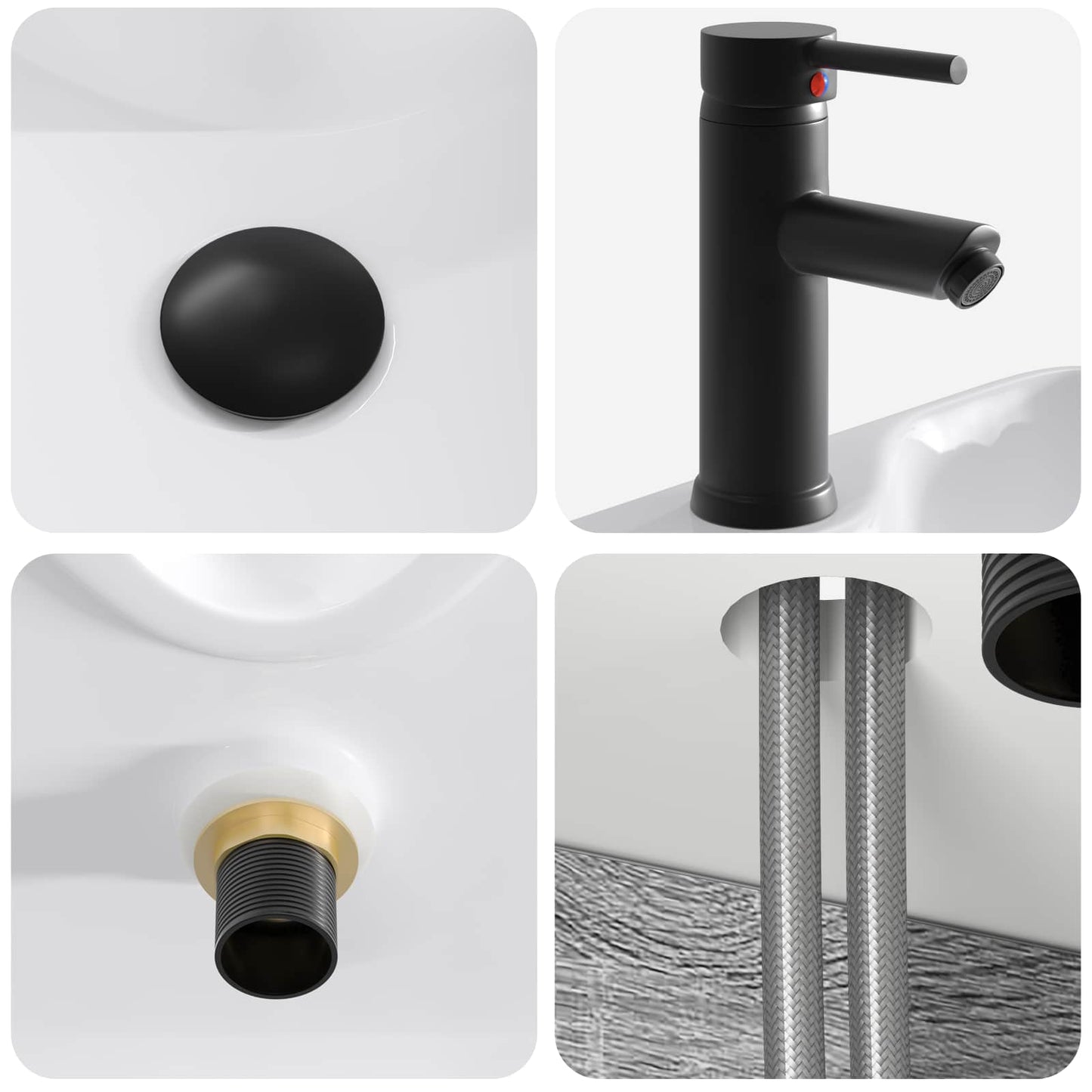 Mobile Lavabo da Parete Sonoma grigio 39 x 41 x 62,5 cm | homemem39