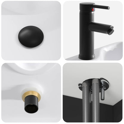 Mobile lavabo da parete Nero 49 x 41 x 63 cm | homemem39