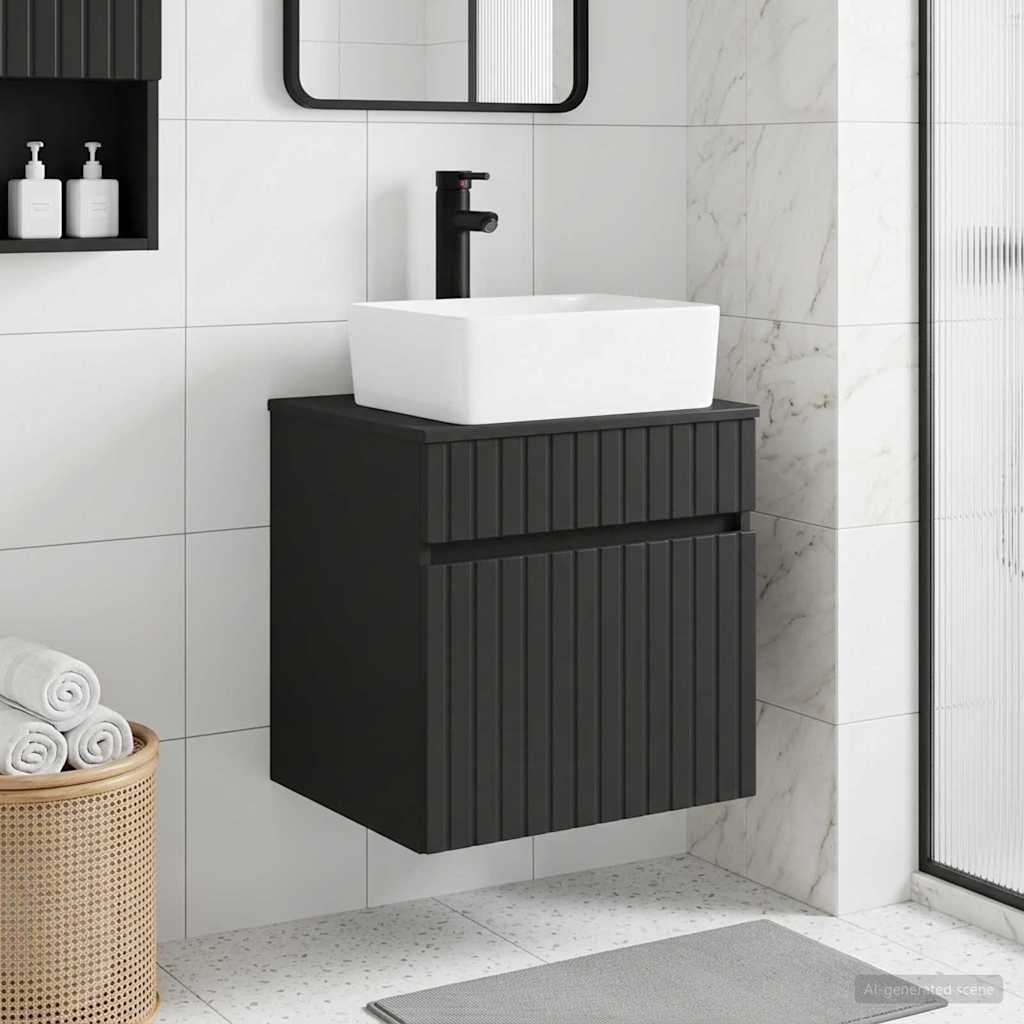 Mobile lavabo da parete Nero 49 x 41 x 63 cm | homemem39