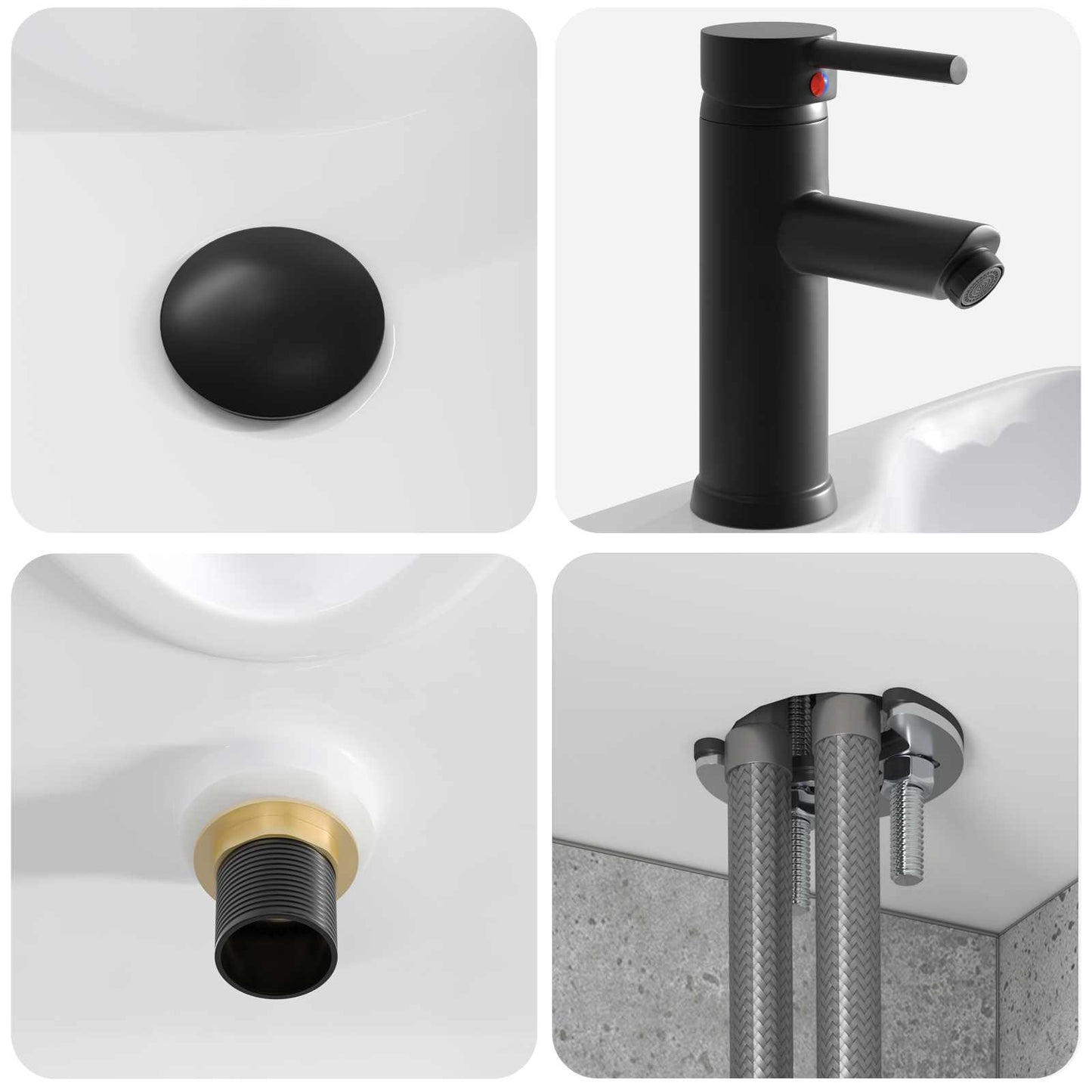 Mobile lavabo da parete Grigio Cemento 49 x 41 x 63 cm | homemem39
