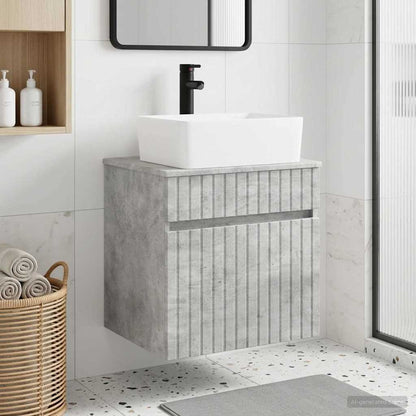 Mobile lavabo da parete Grigio Cemento 49 x 41 x 63 cm