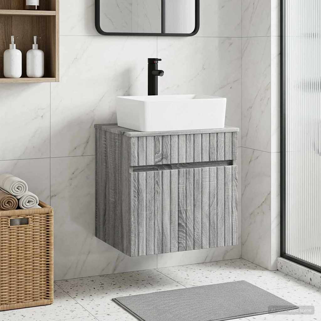 Mobile lavabo da parete Sonoma grigio 49 x 41 x 63 cm | homemem39