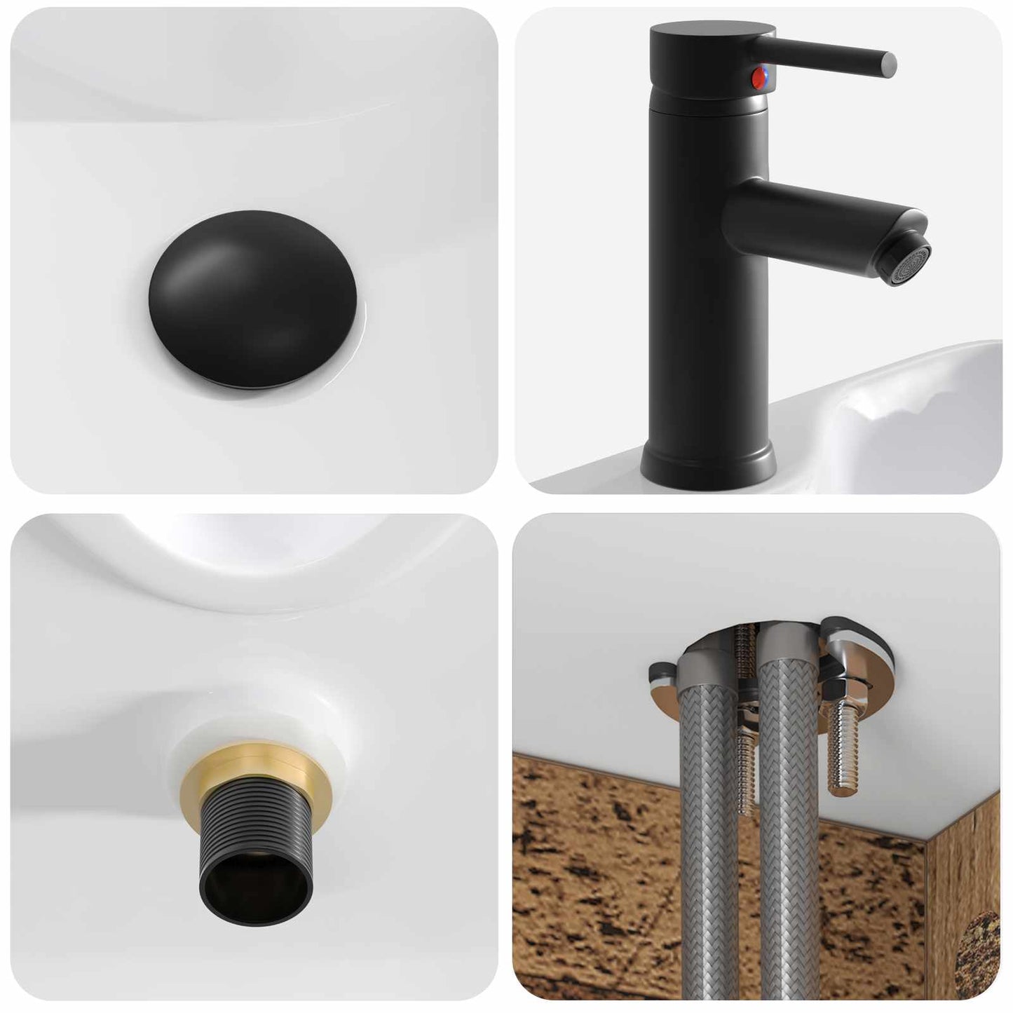 Mobile lavabo da parete Legno antico 49 x 41 x 63 cm | homemem39