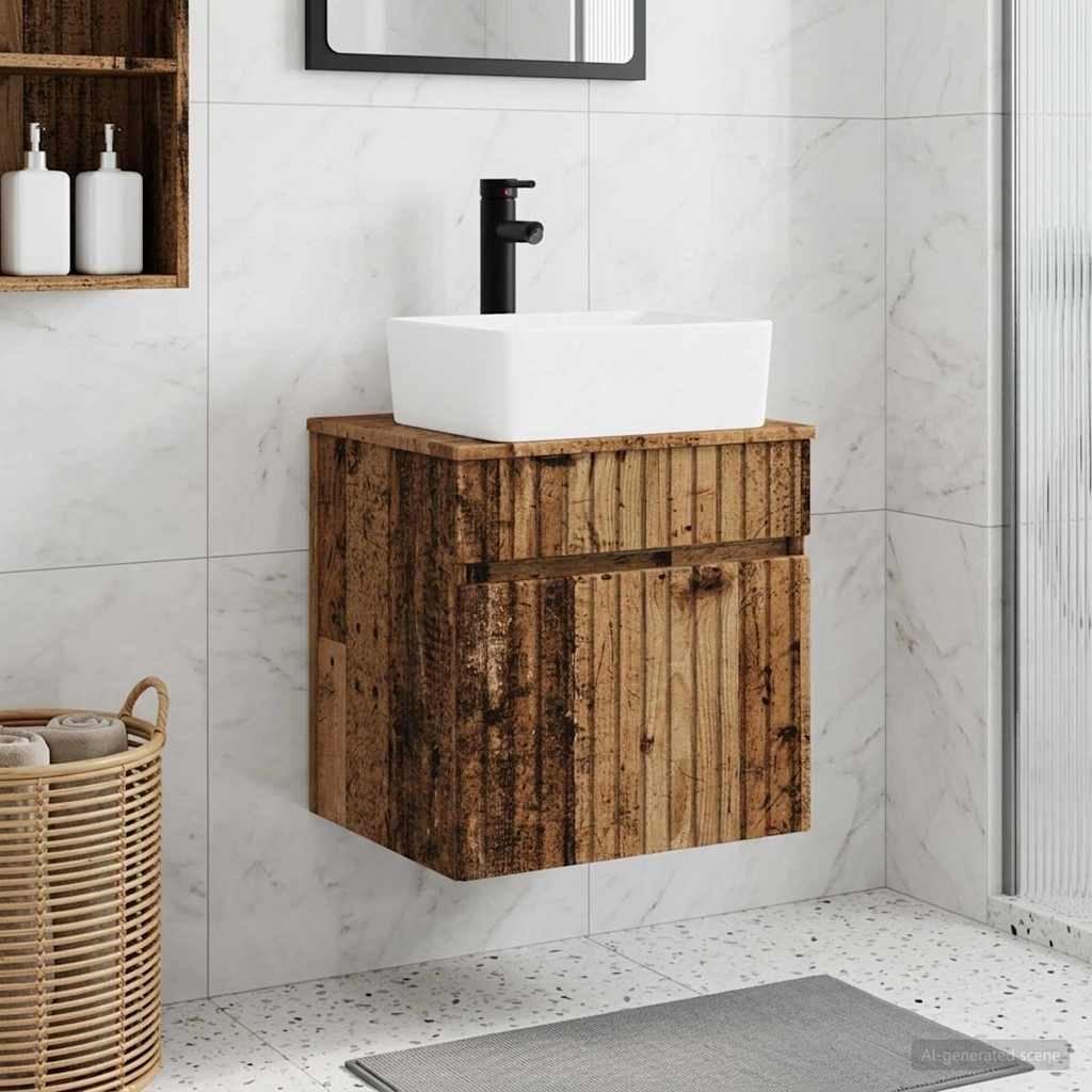 Mobile lavabo da parete Legno antico 49 x 41 x 63 cm | homemem39
